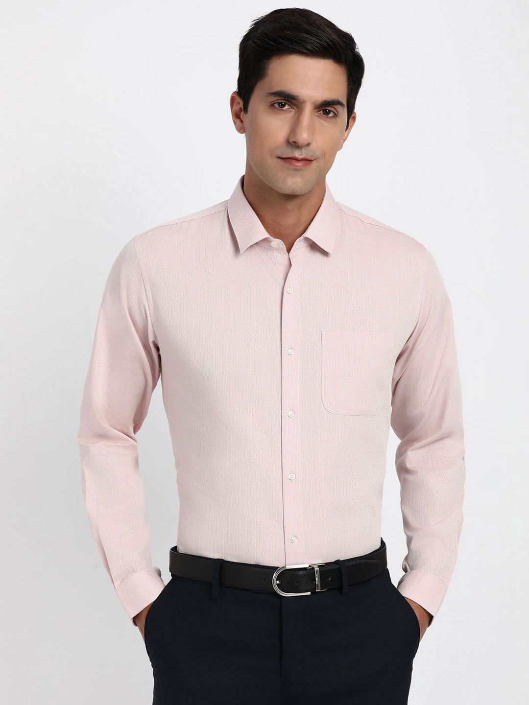 Peter England Peter England Slim Fit Textured Formal Shirt