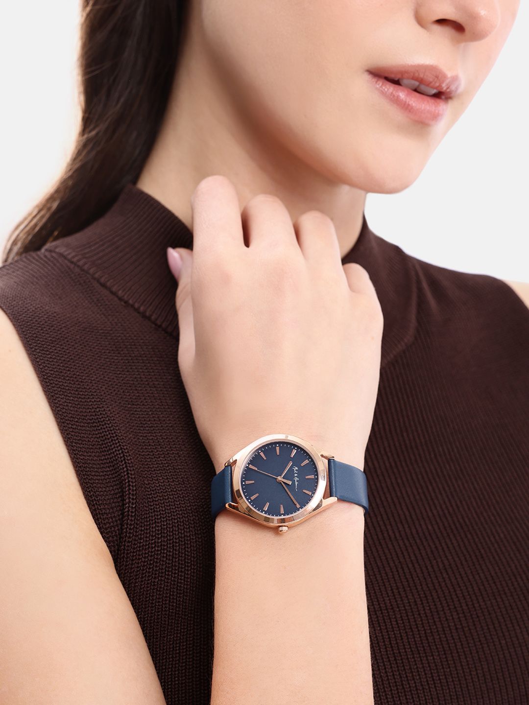 Mast & Harbour Unisex Brass Dial & Leather Straps Analogue Watch