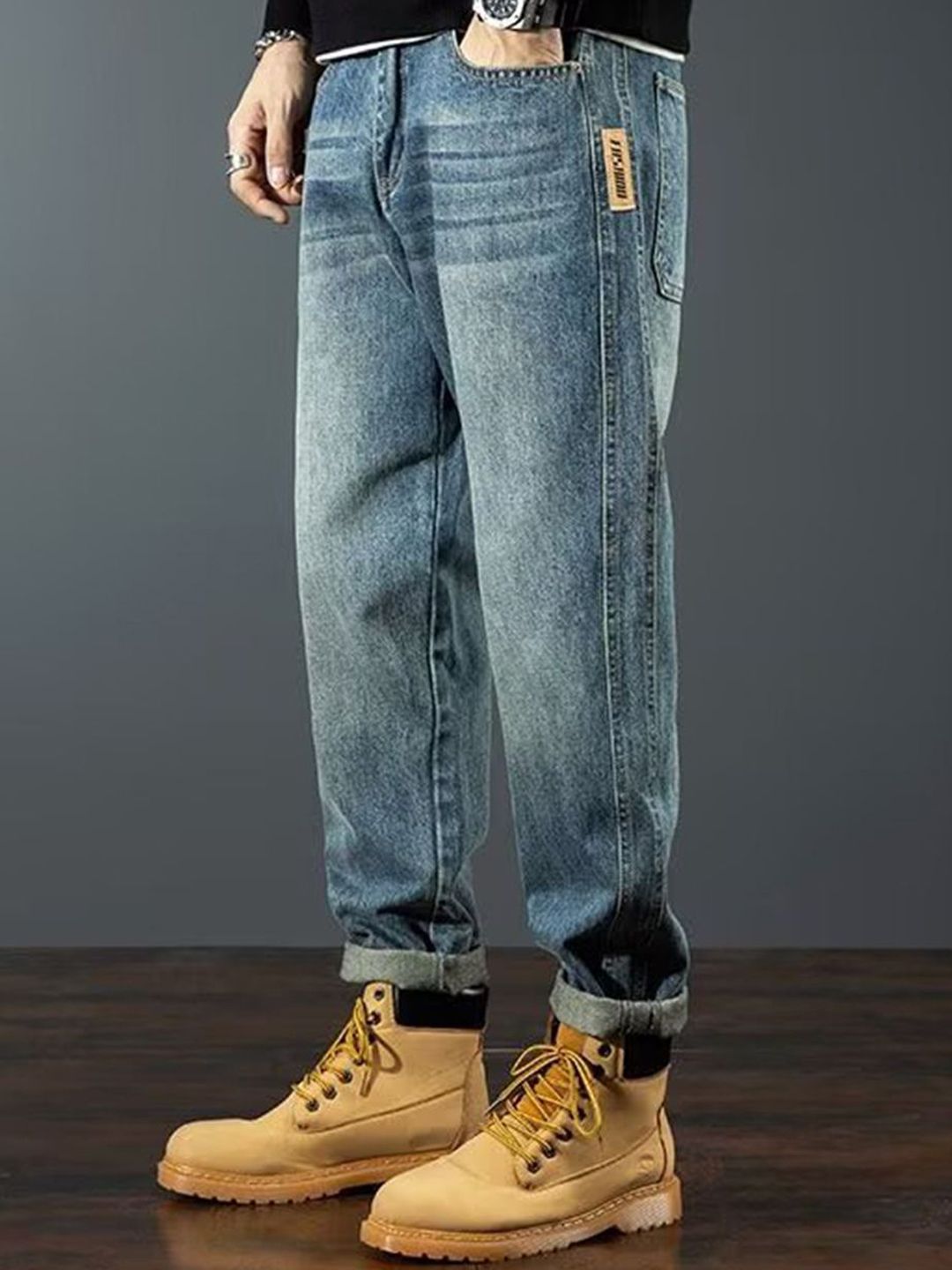 The Roadster Lifestyle Co. Men Lightly Faded Mid-Rise Clean Look Jeans