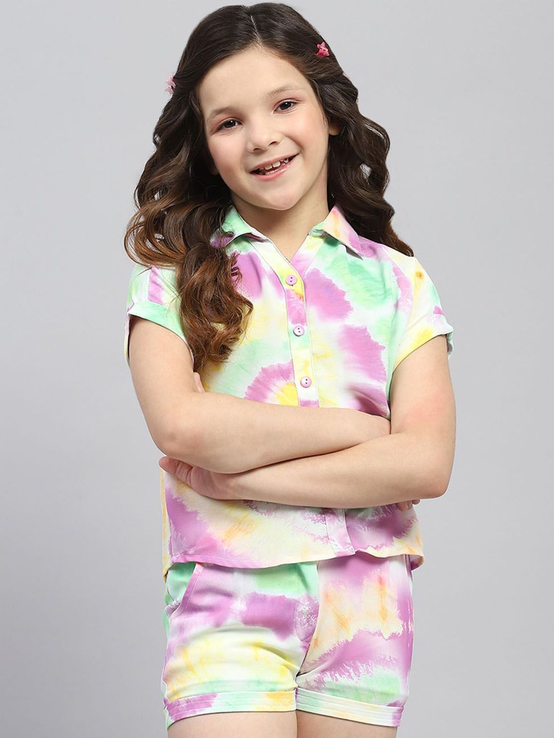 Monte Carlo Girls Printed Shirt With Shorts