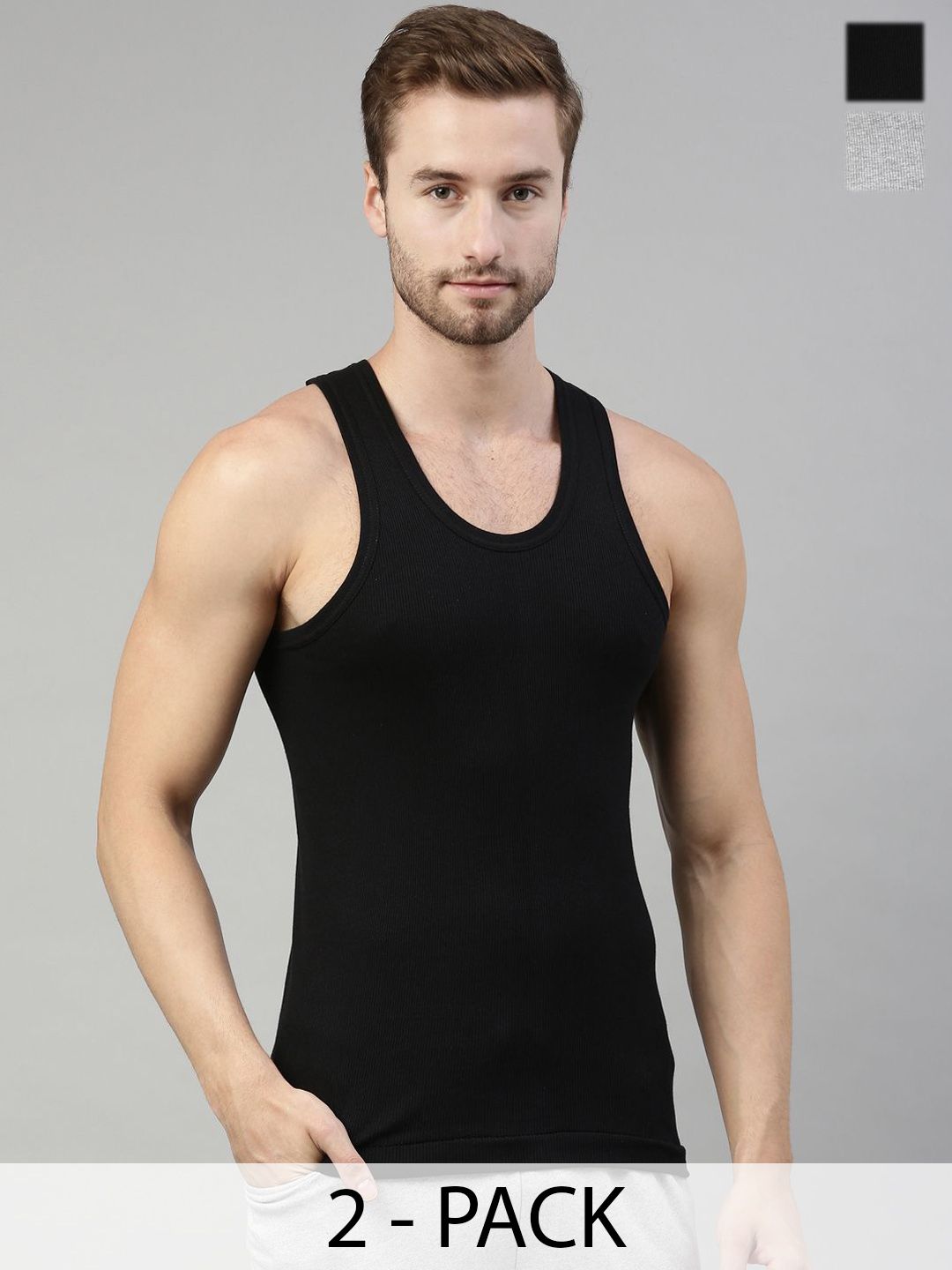 Dixcy Scott Originals Victor Durby Men Pack of 2 Combed Cotton No Peep Neckline Vest