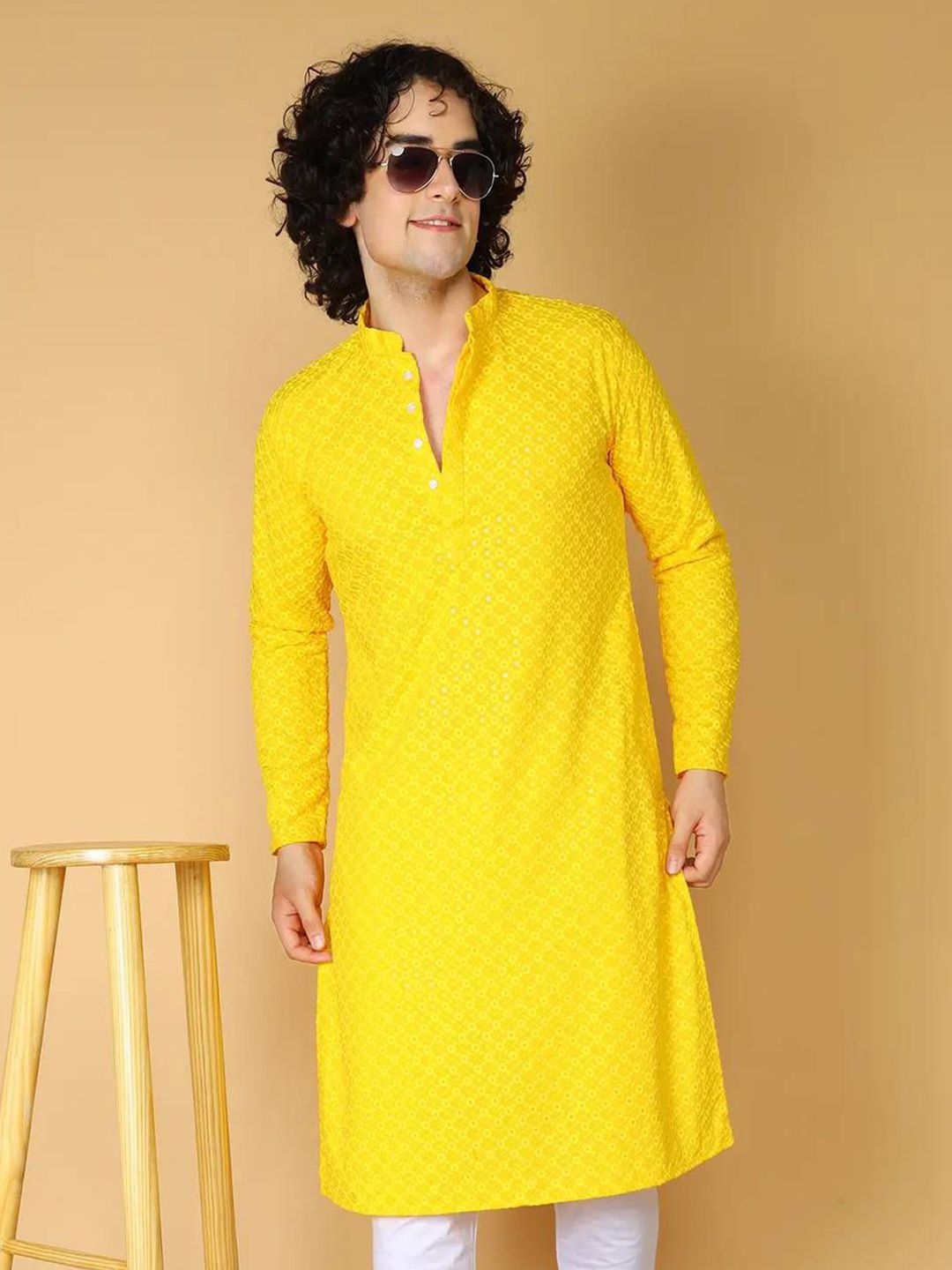 Shiv Leela Men Embellished Festive Straight Kurta