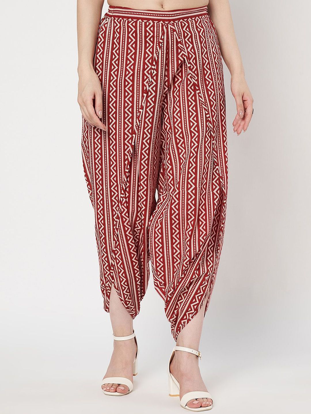 9rasa Women Printed Cotton Dhoti Pants