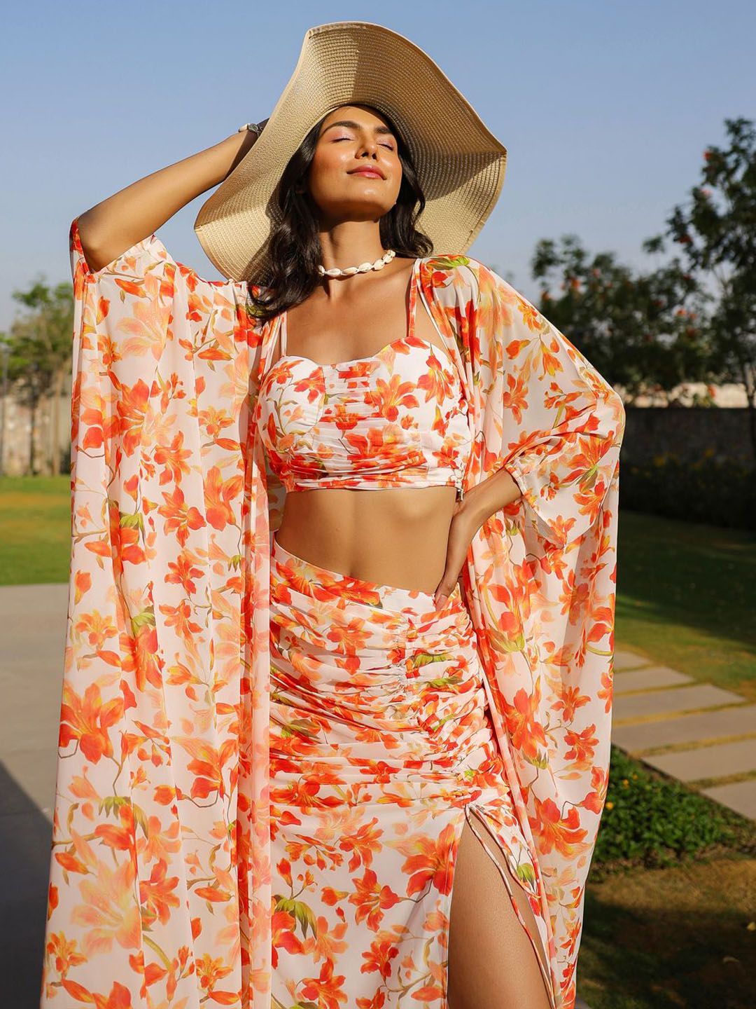 Buy B'Infinite Sunkissed Floral-Printed Shoulder-Strap Cropped-Top