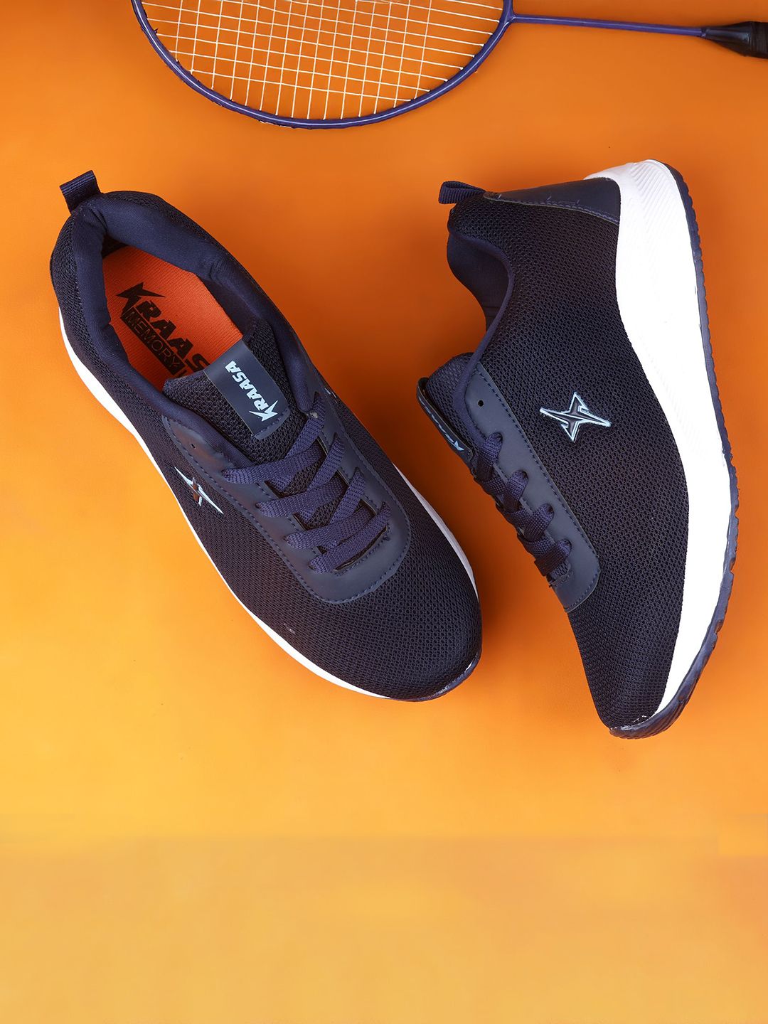 KRAASA Men Mesh Lace-Ups Running Shoes