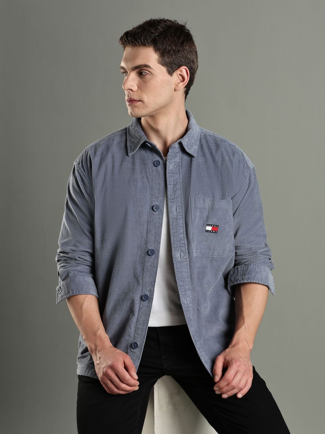 Tommy Hilfiger Tommy Hilfiger Europe Oversized Spread Collar Regenerative Cotton Shirt