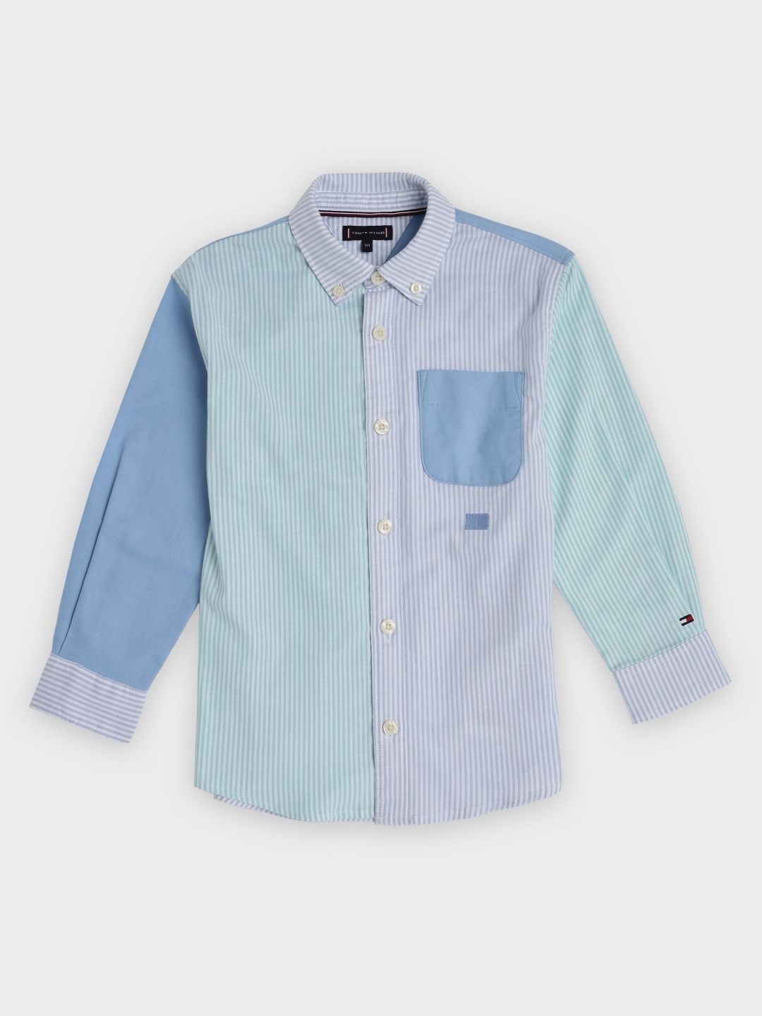 Tommy Hilfiger Boys Colourblocked Button-Down Collar Cotton Casual Shirt