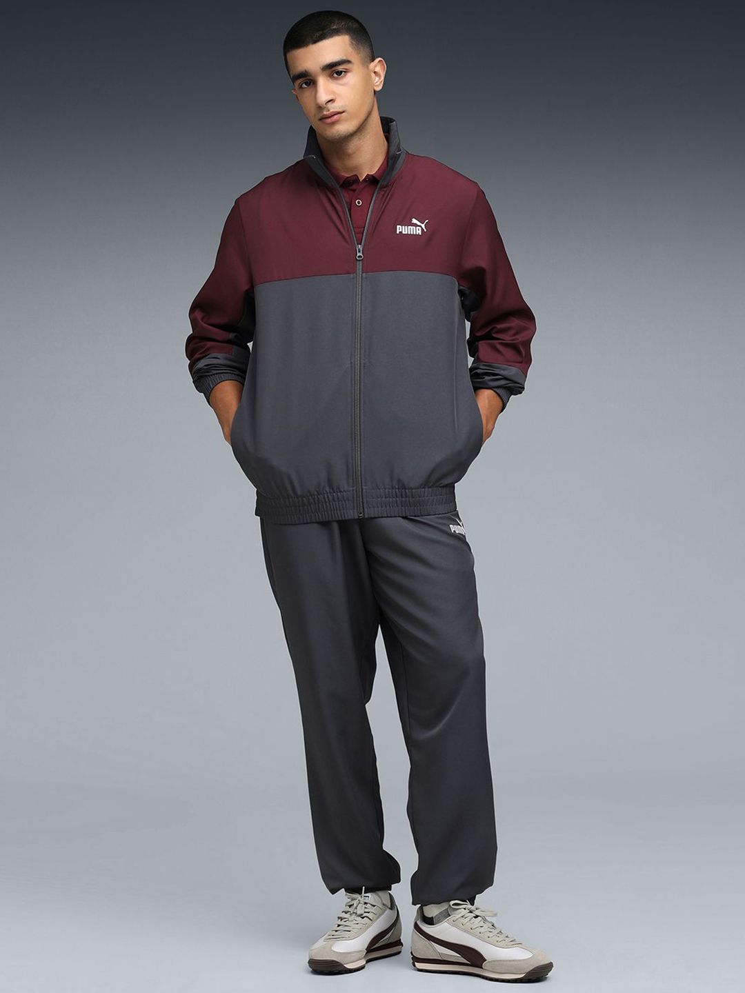 Puma Men Colorblocked Mid-Rise Long Sleeves Regular Tracksuit