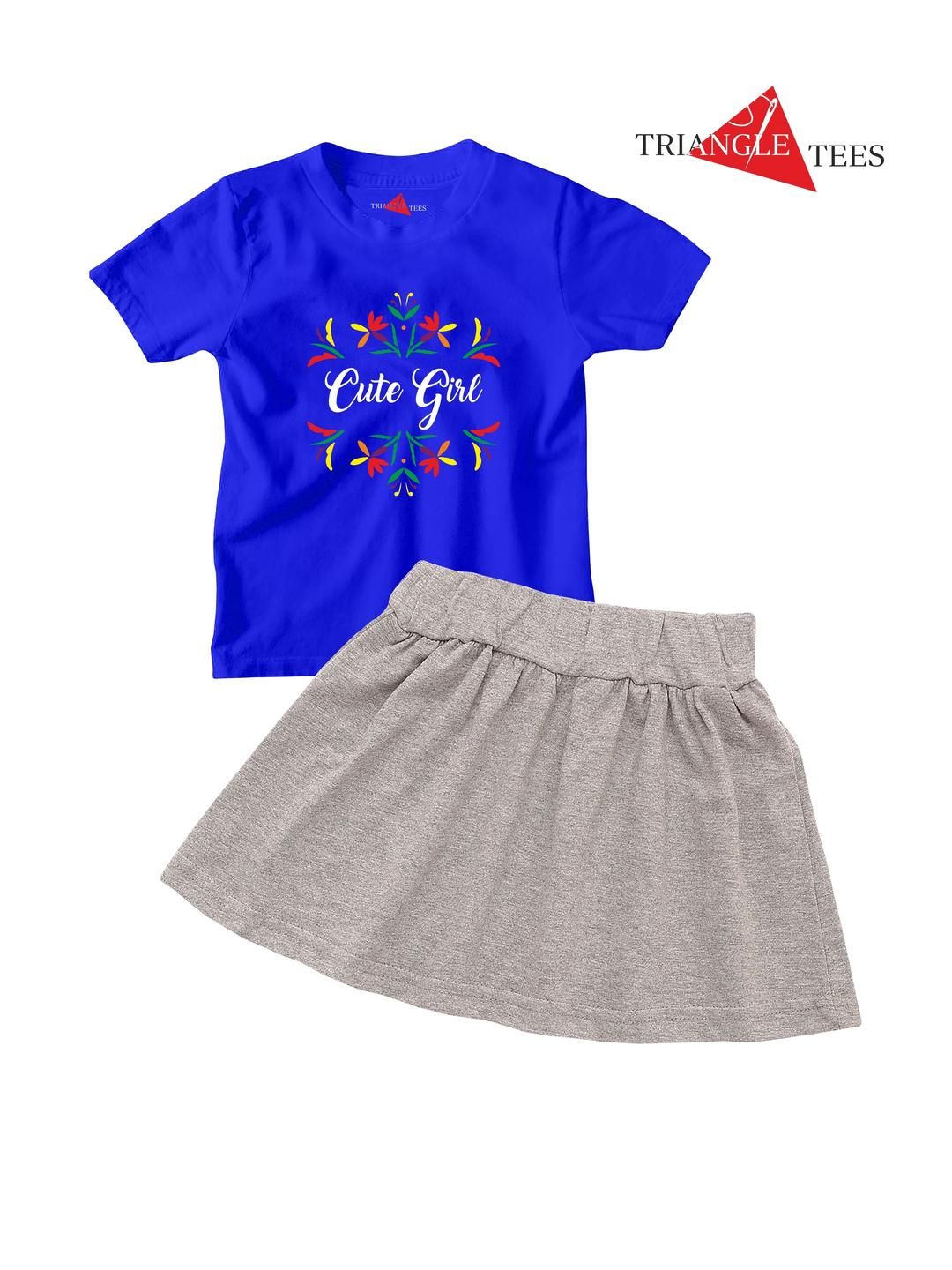 TRIANGLETEES Girls T-shirt with Skirt