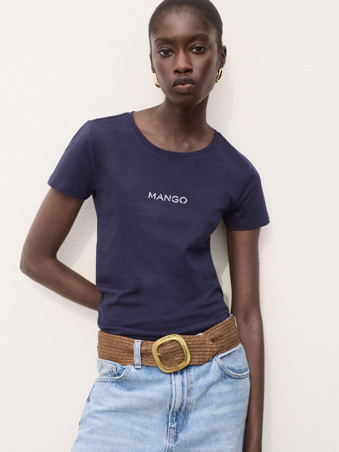 Brand Logo Printed Pure Cotton T-shirt