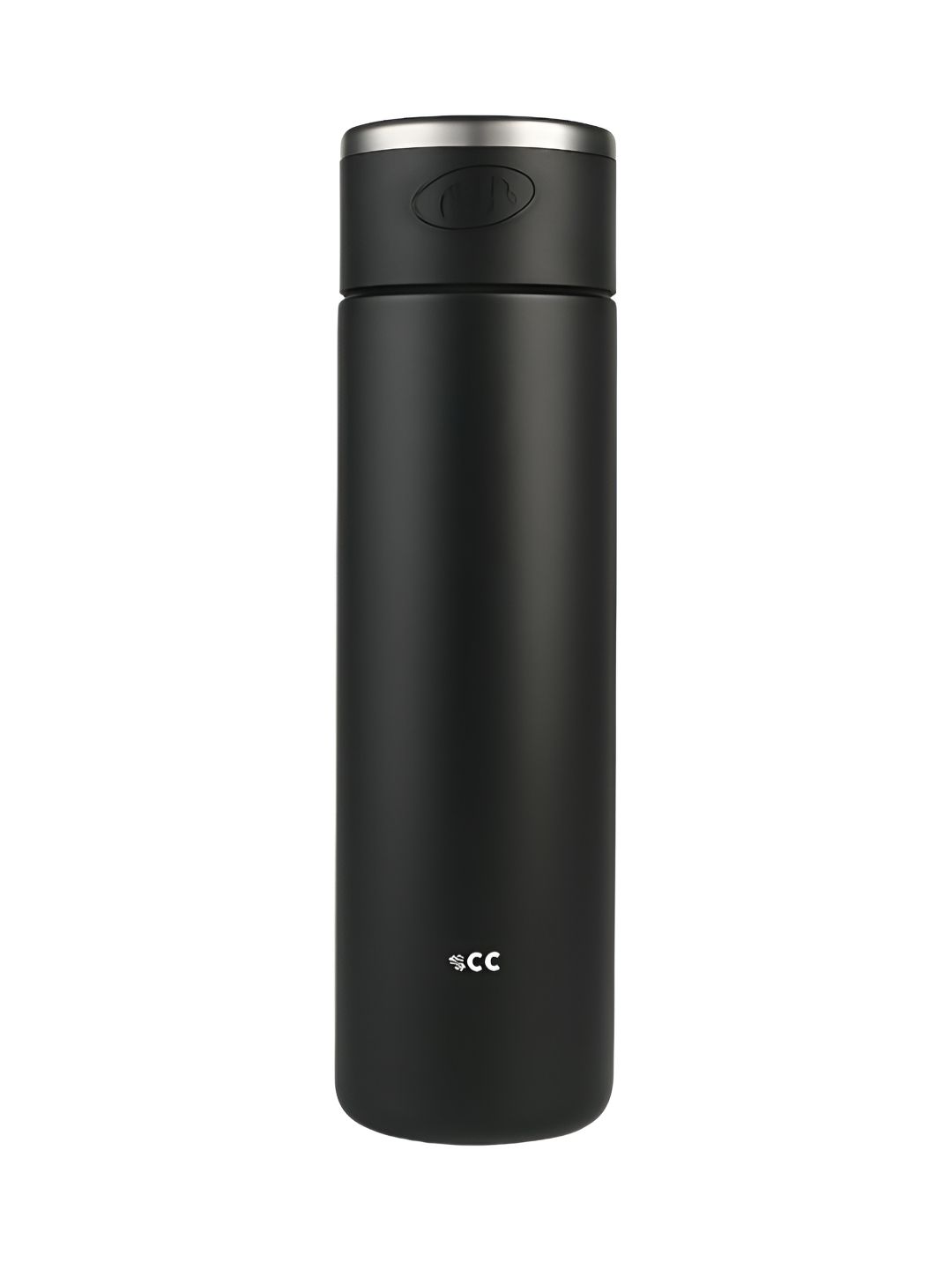 iSWEVEN Black & Silver-Toned Double Wall Vacuum Dishwasher Safe Water Bottle 520ml