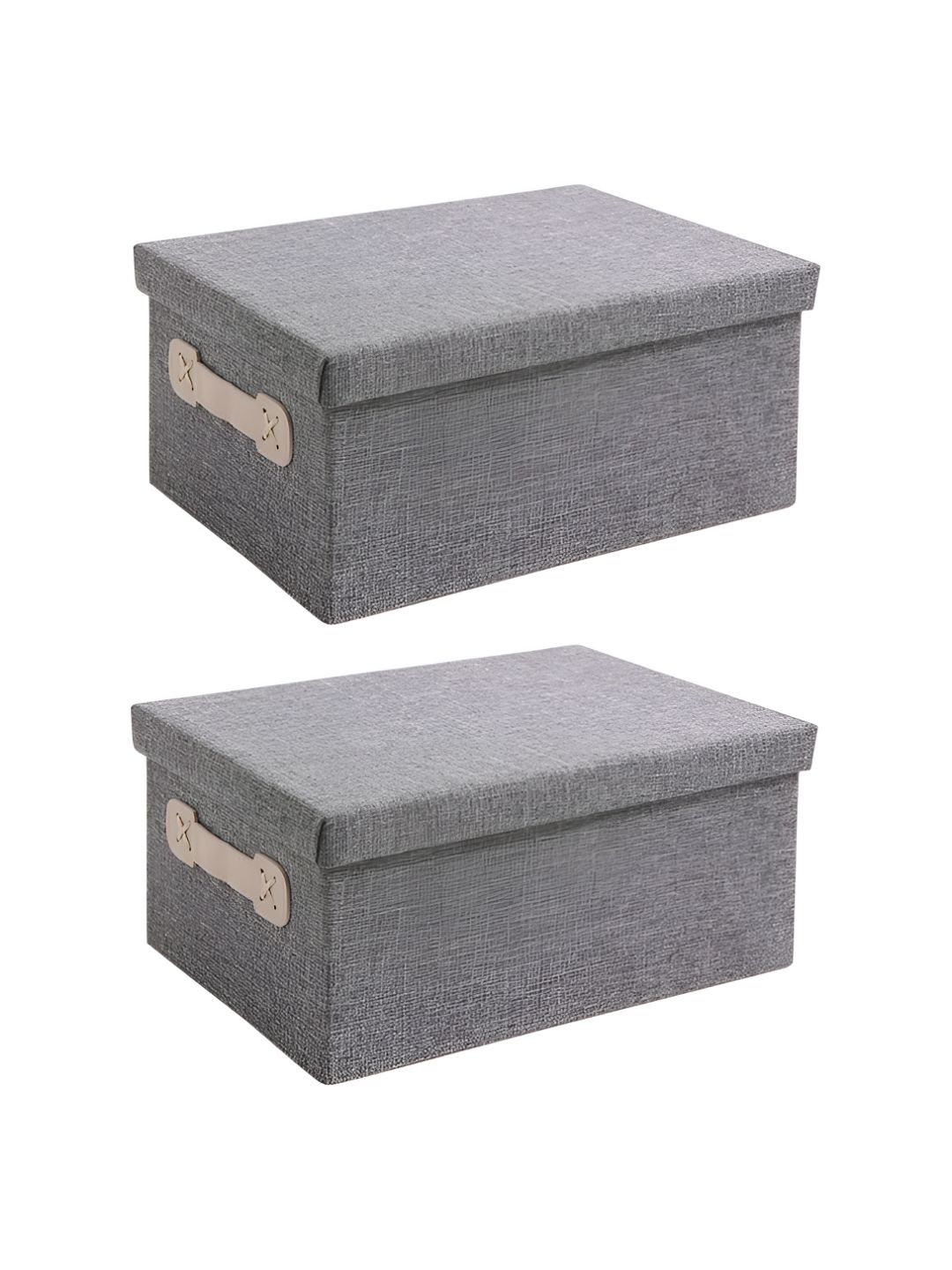 HOKIPO Grey 2 Pieces Regular Multi-Utility Organisers with Lid