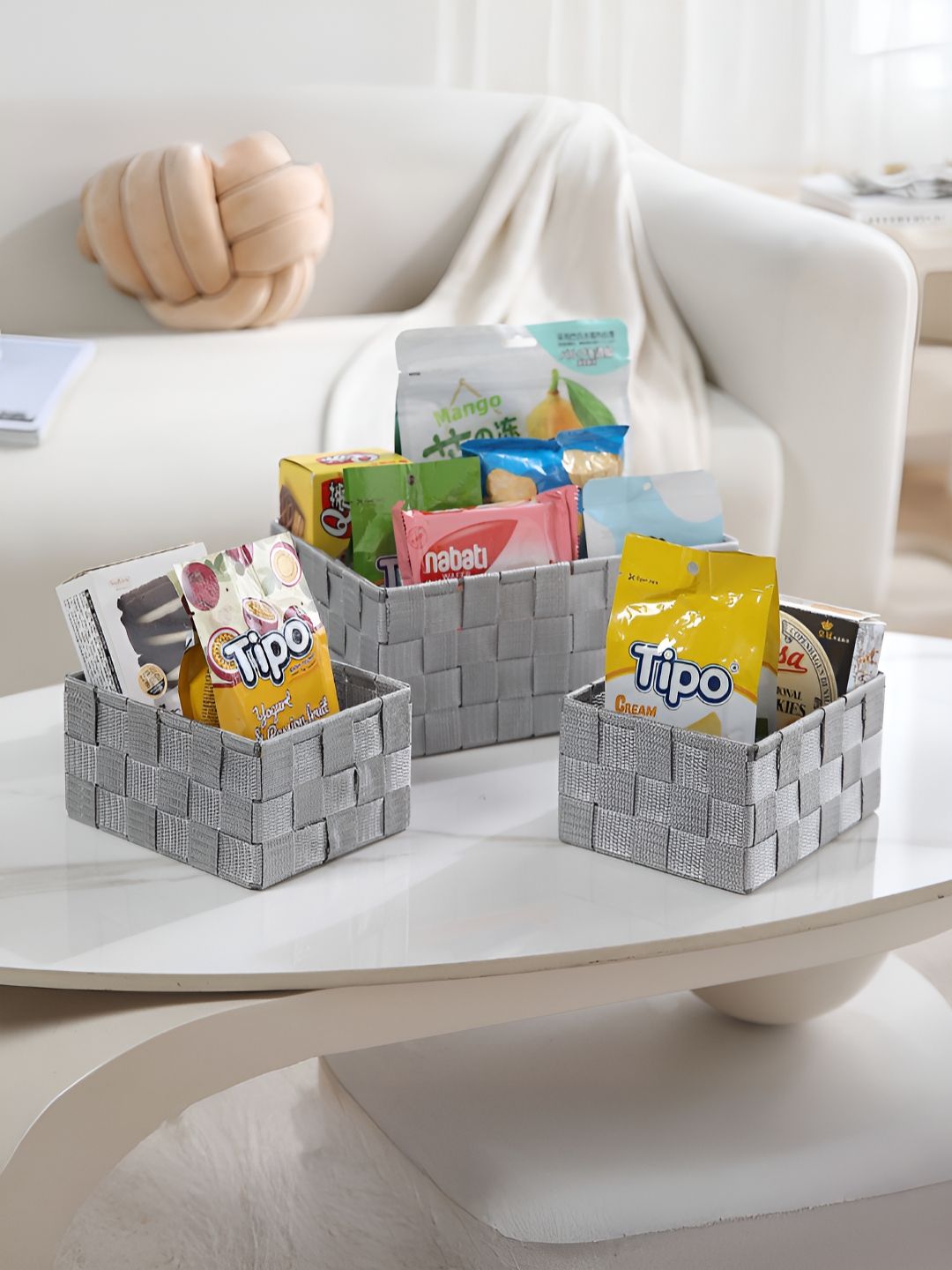HOKIPO Grey 3 Pieces Desk Organisers