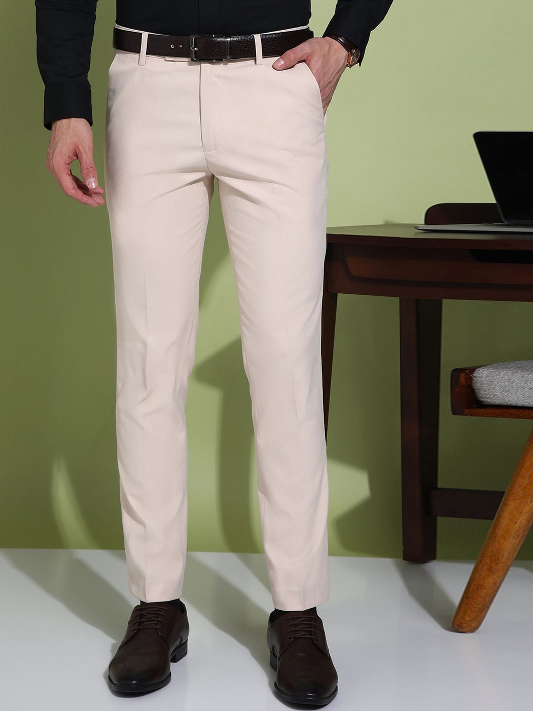 FUBAR Men Slim Fit Mid-Rise Formal Trousers
