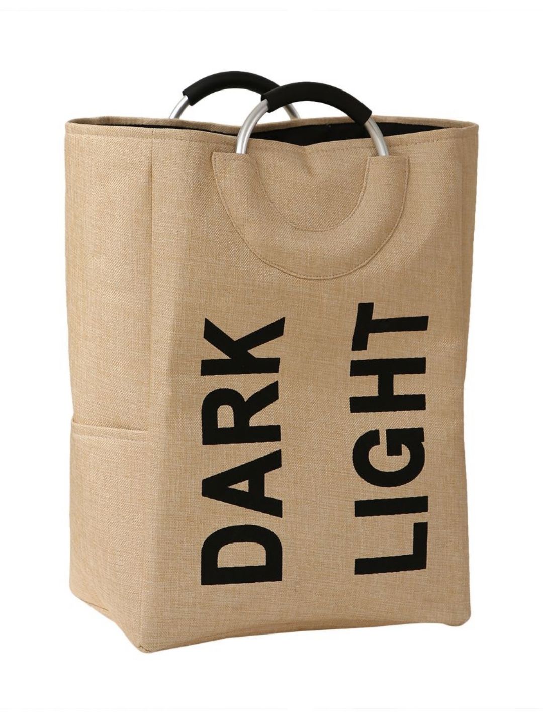 HOKIPO Beige & Black Folding & Collapsible Storage Basket