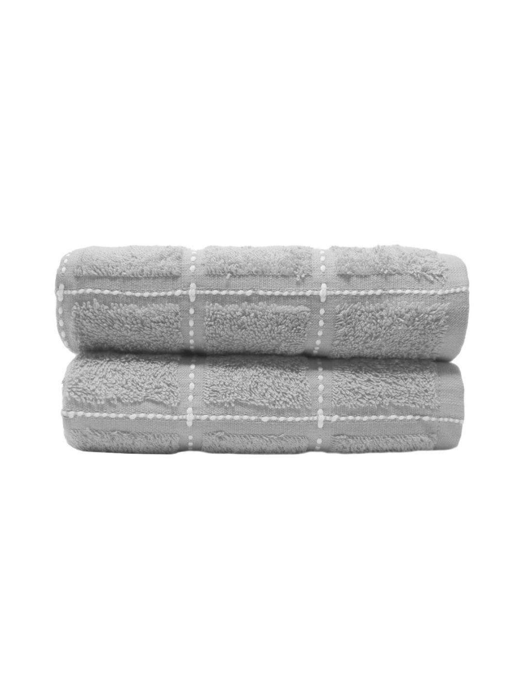 MYTRIDENT MYTRIDENT 2-Pcs Grey Ultra Soft Pure Cotton Hand Towel