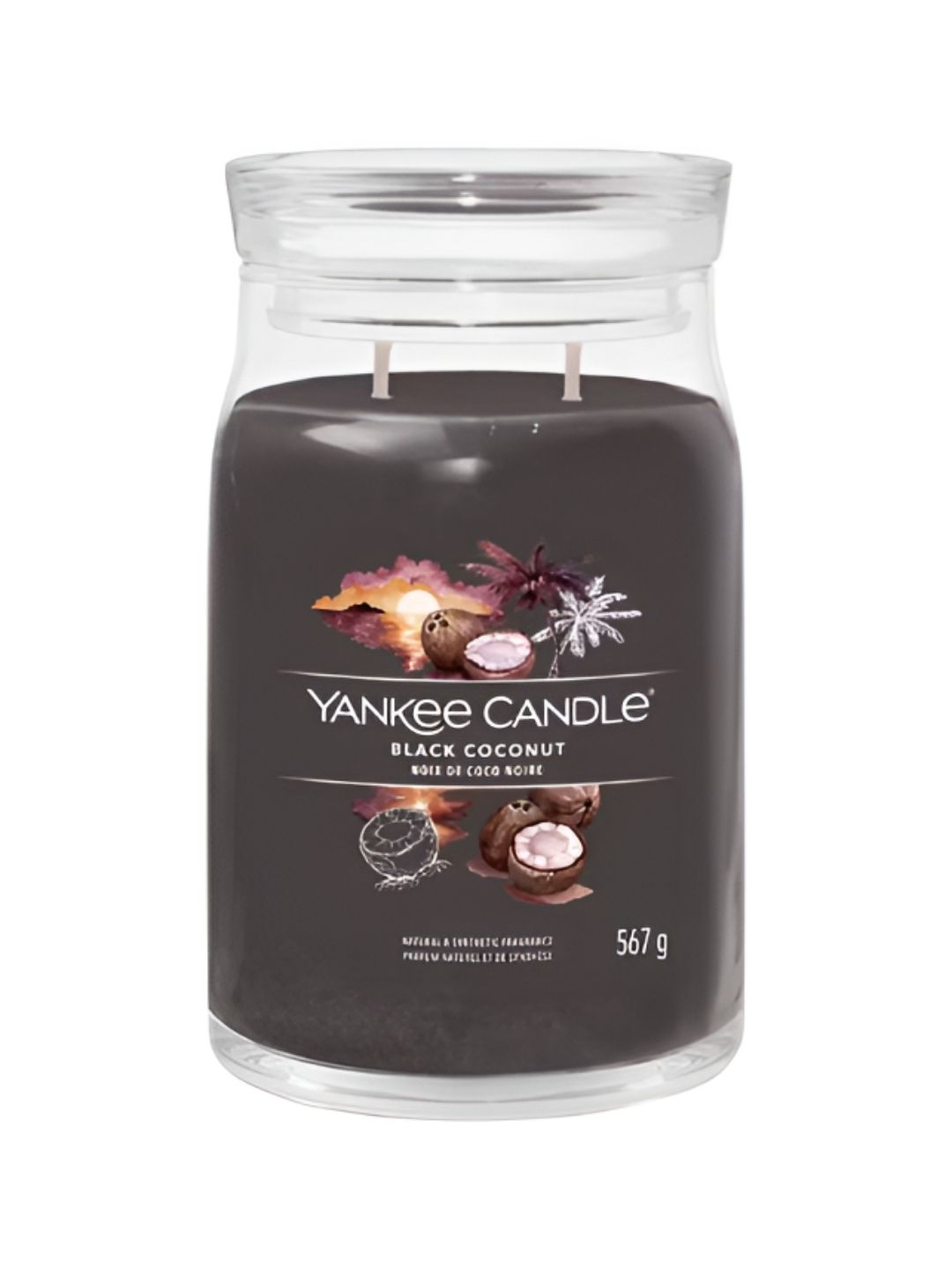 YANKEE CANDLE Scented 2 Wick Black Coconut Solid Geometric Regular Jar Candles