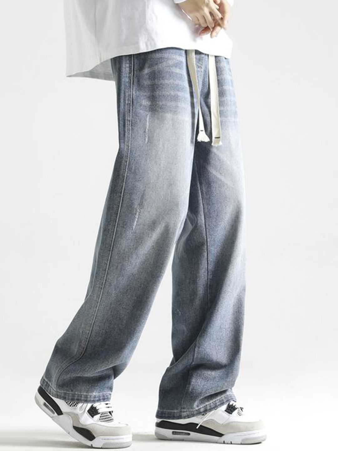 StyleCast x Revolte Men Relaxed Fit Mid-Rise Light Fade Jeans