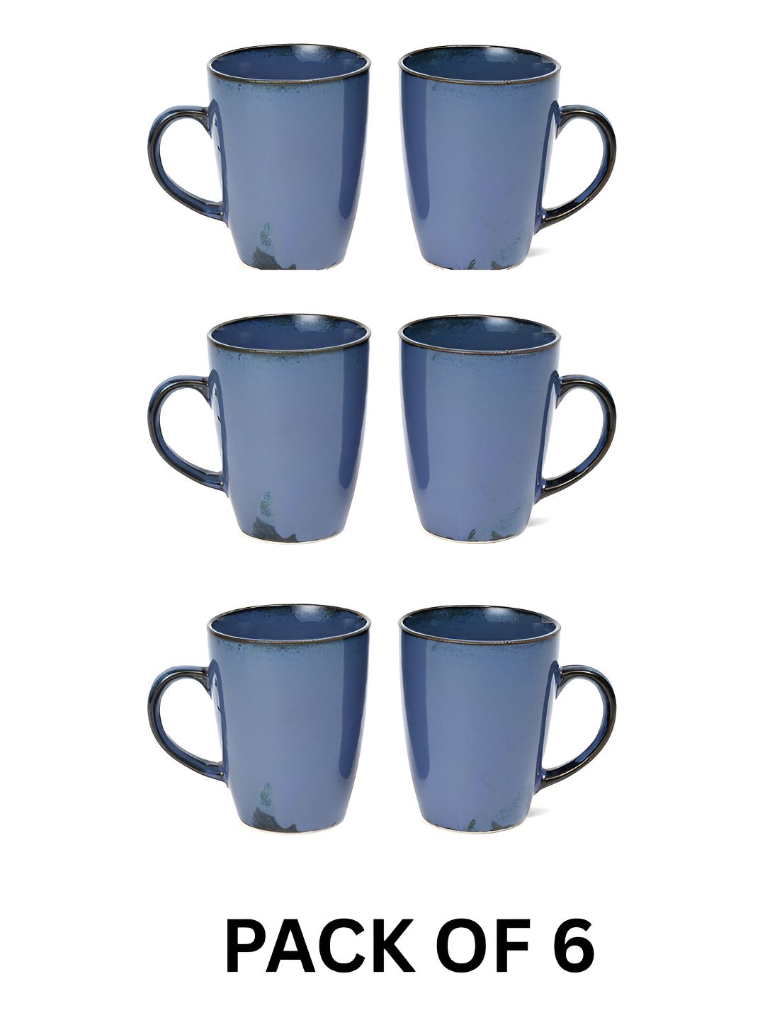 DULI Blue 6 Pieces Ceramic Glossy Cups