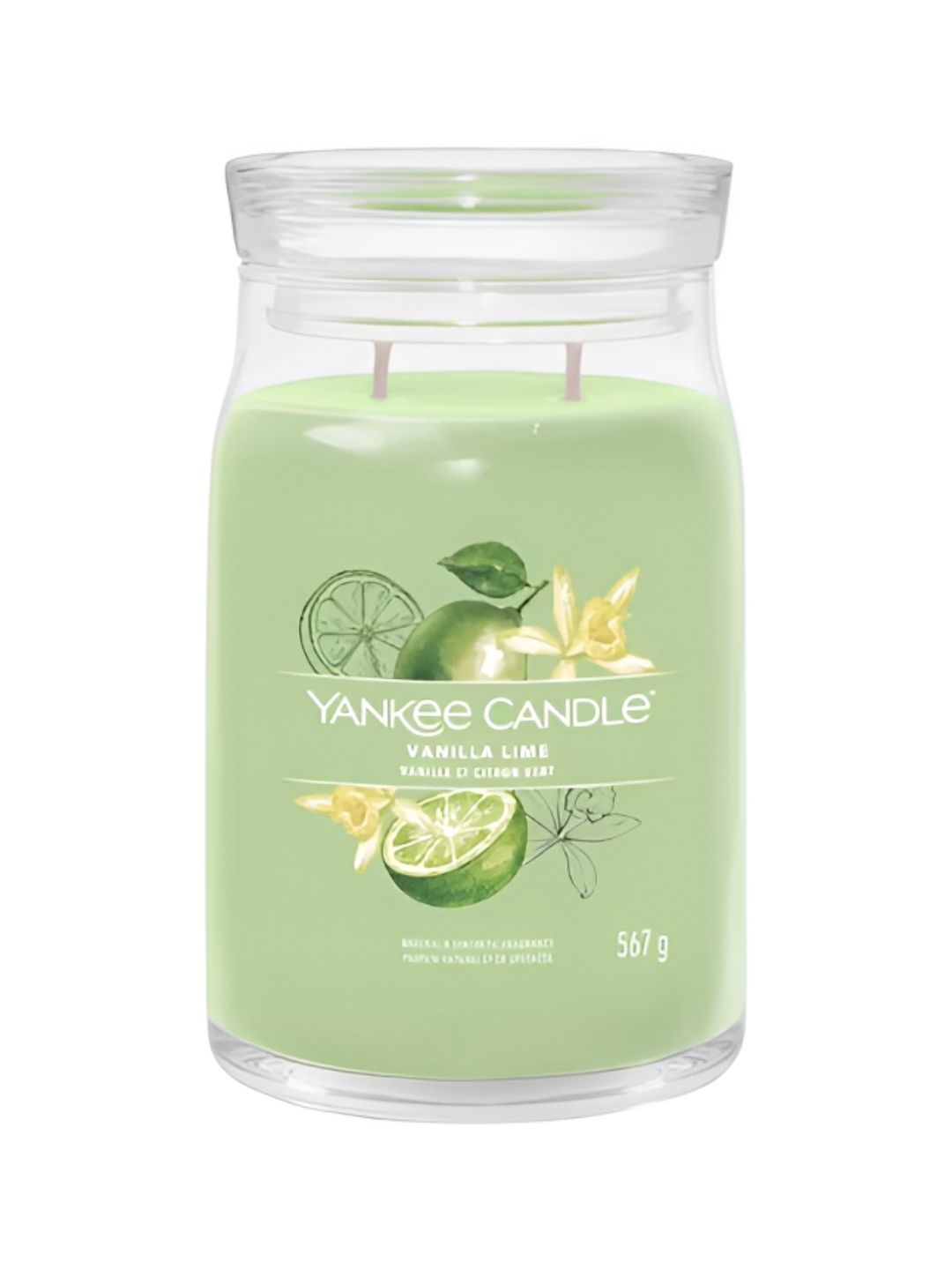 YANKEE CANDLE Scented 2 Wick Vanilla Lime Solid Geometric Regular Jar Candles