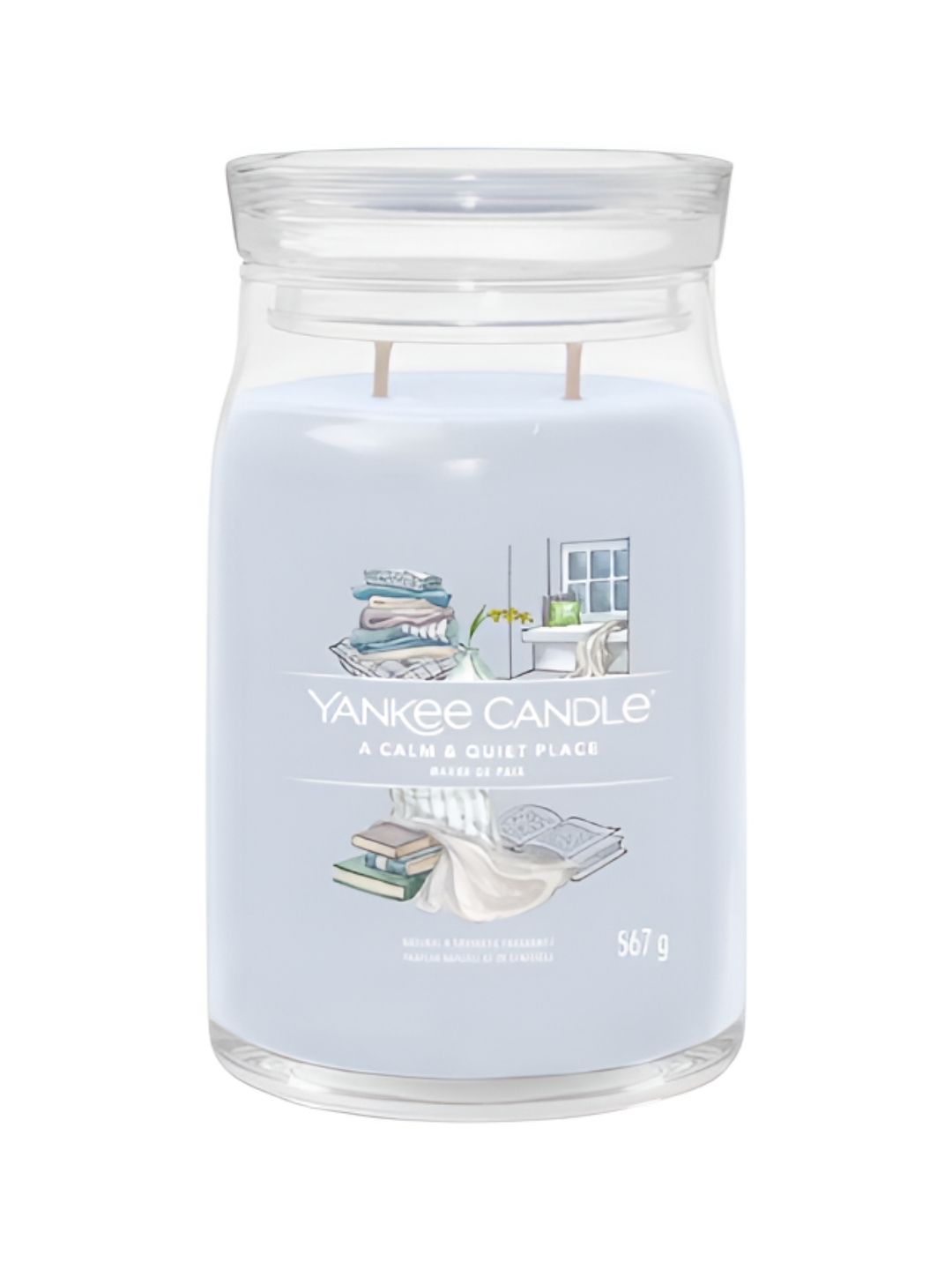 YANKEE CANDLE Calm and Quiet Place 2 Wick Jasmine Solid Geometric Regular Jar Candles