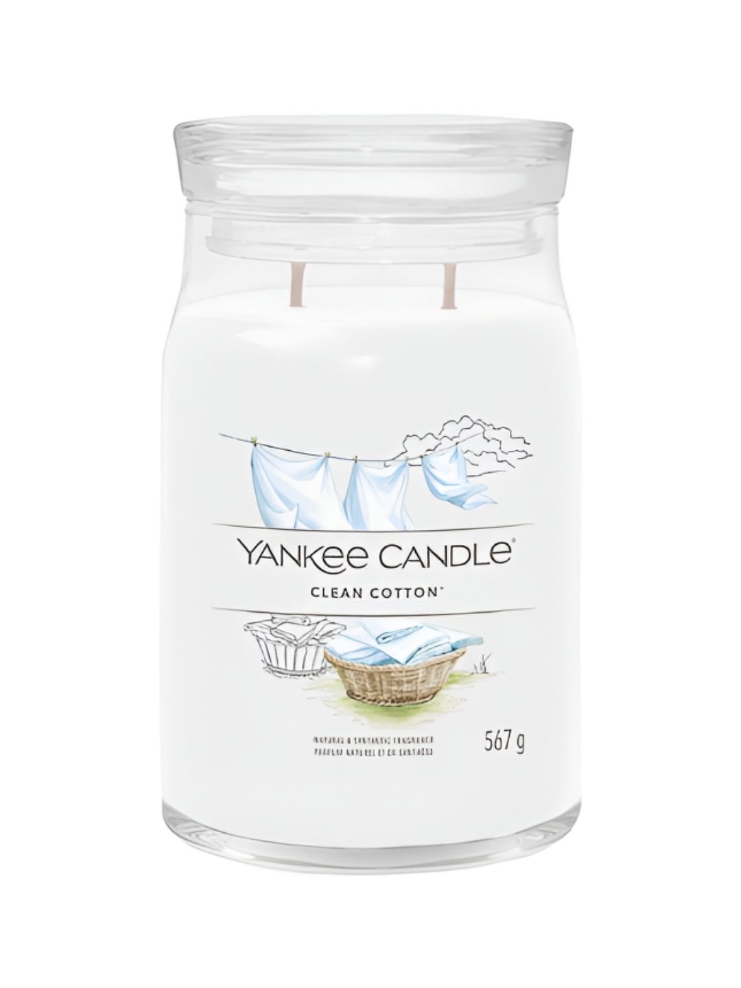 YANKEE CANDLE Clean Cotton Scented 2 Wick Solid Geometric Regular Jar Candles