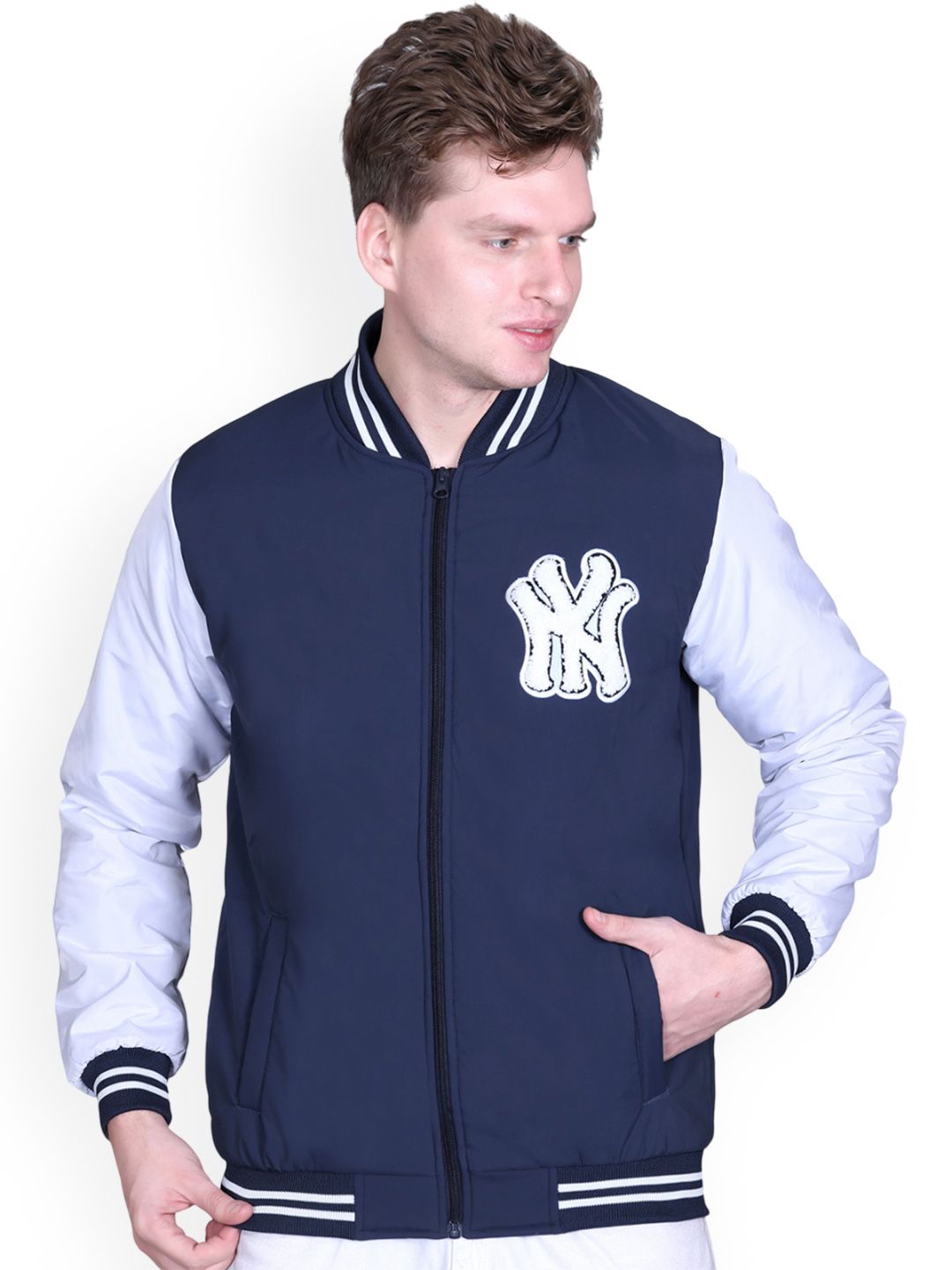 SANHOK Men Colourblocked Regular Bomber Jacket