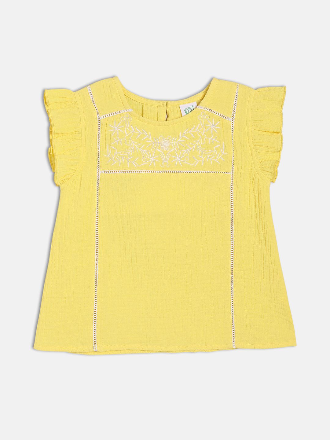 MINI KLUB Flutter Sleeve Cotton Top