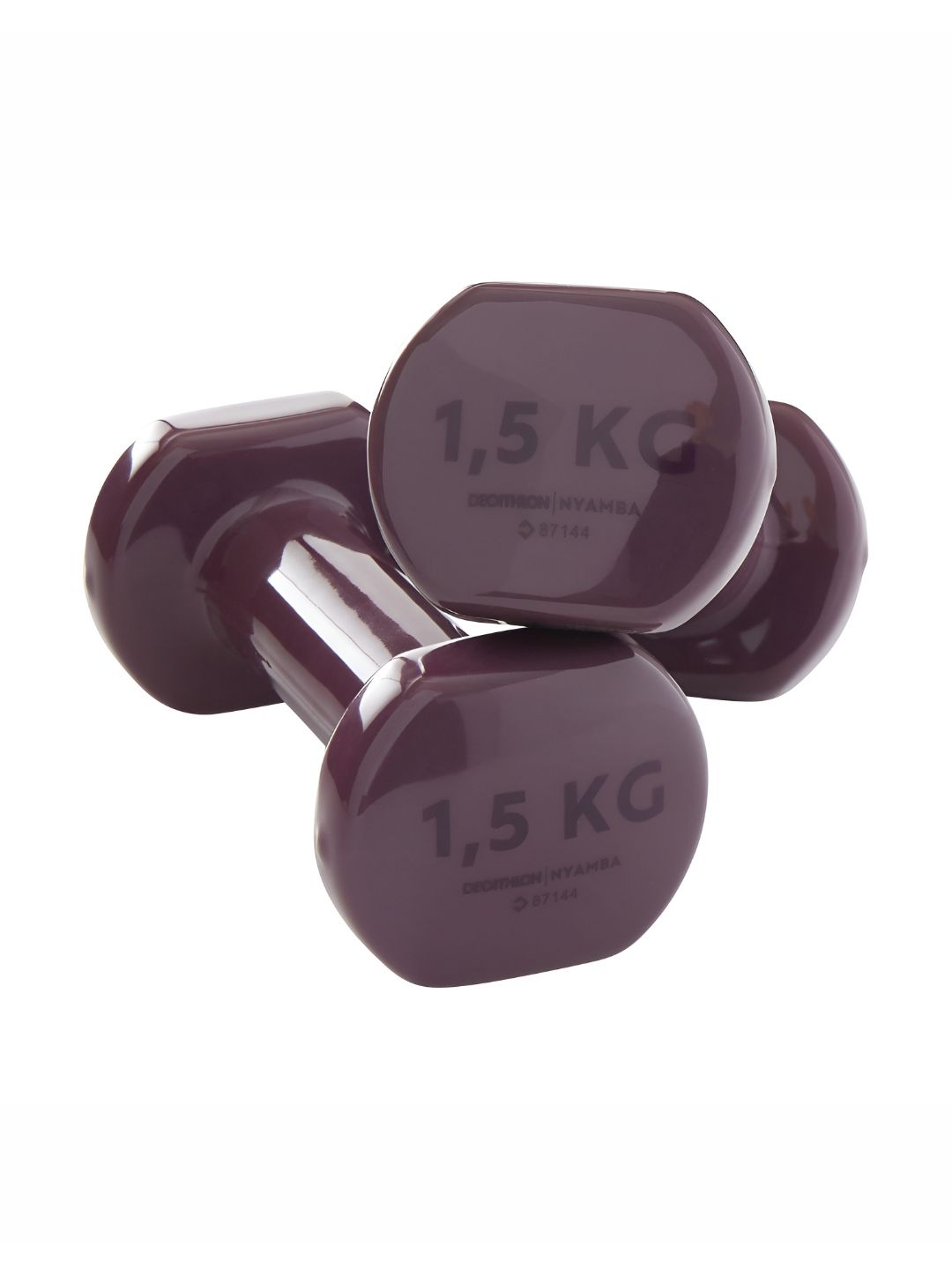 Decathlon Decathlon Domyos - Adults Burgundy Easy Maintenance Gym Hex Shaped Dumbbells 1.5kg