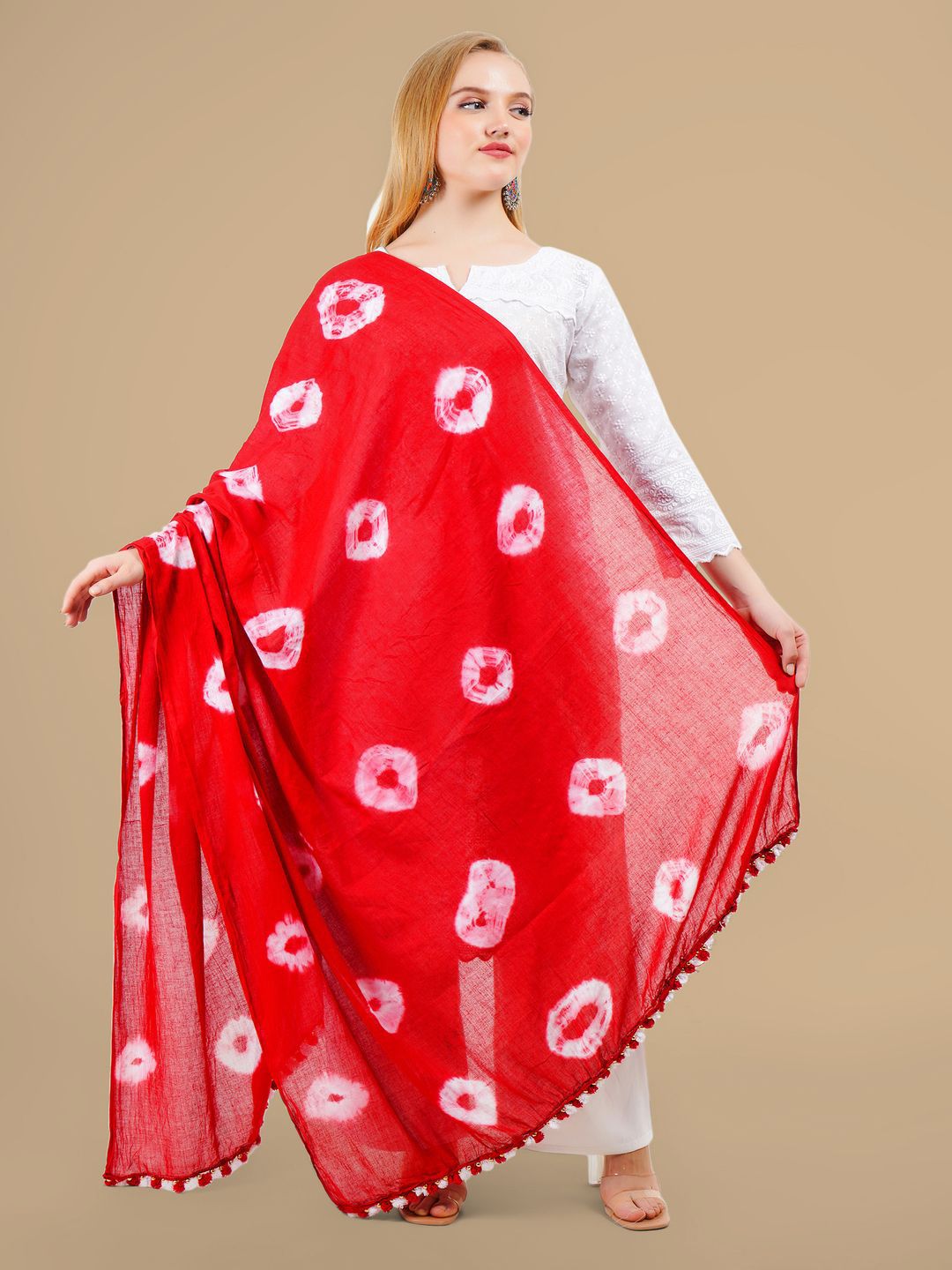 Karthav Fashion Bandhani Printed Pure Cotton Dupatta