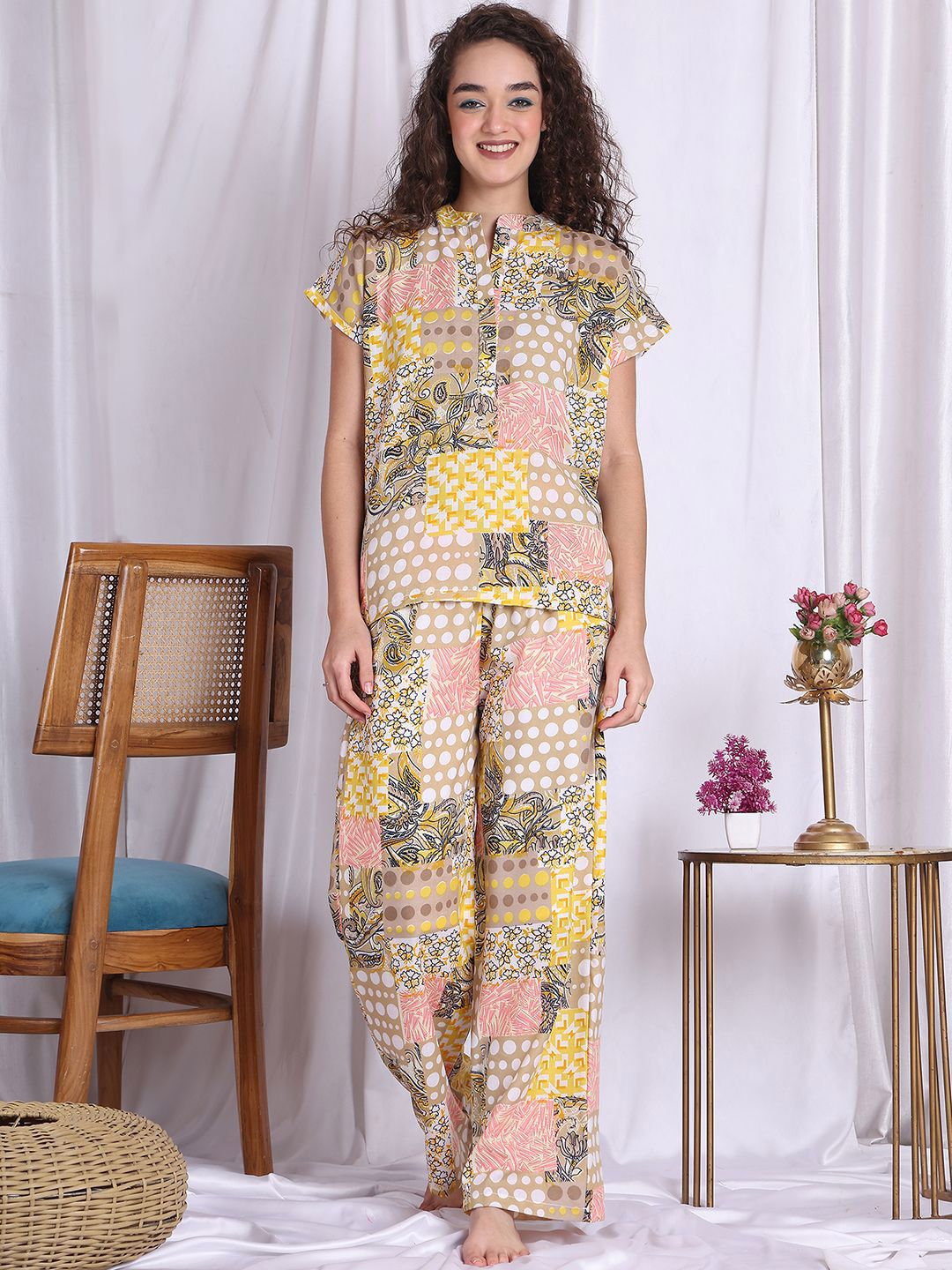 ETC Women Floral Printed Night suit