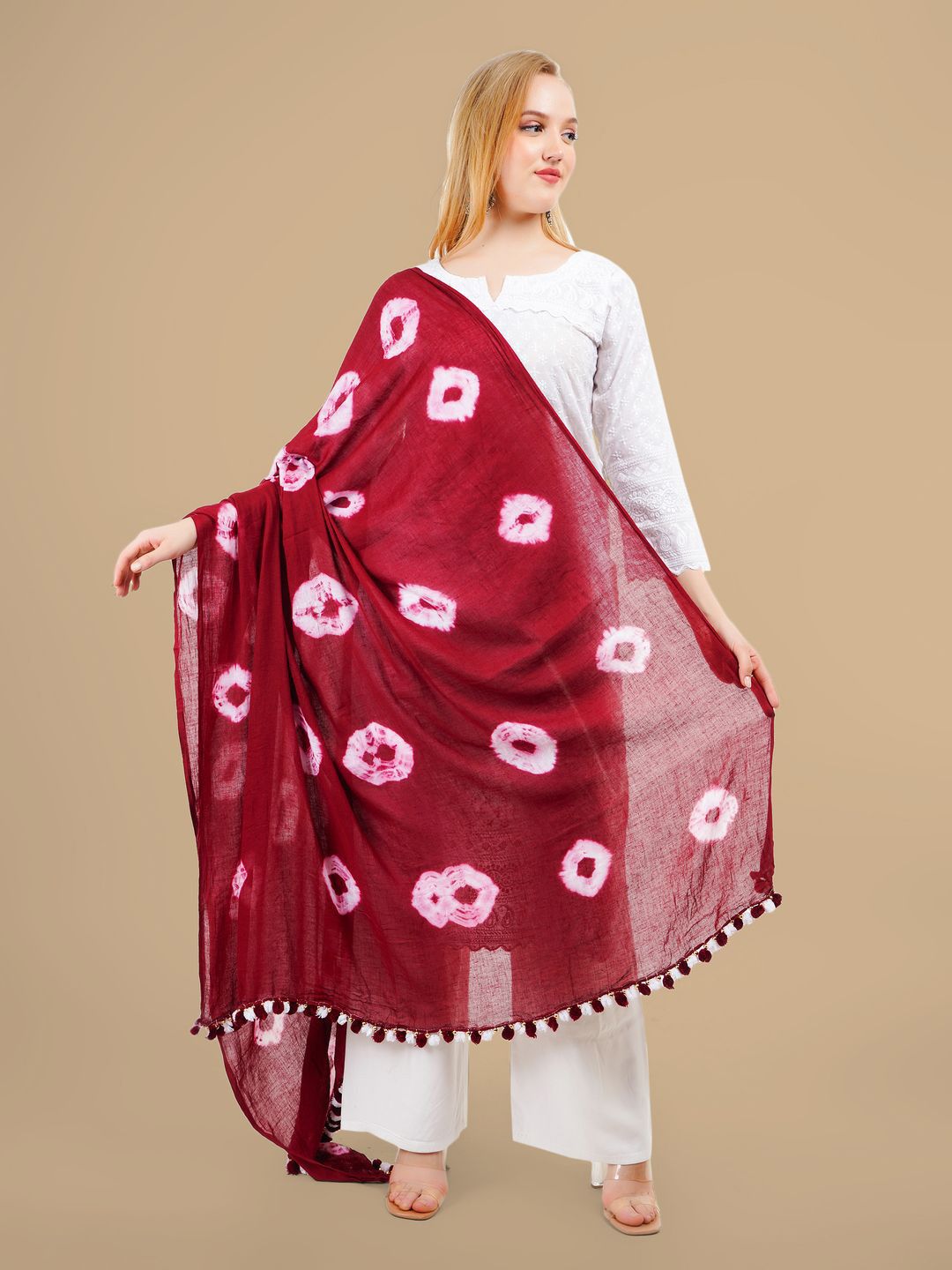 Karthav Fashion Bandhani Printed Pure Cotton Dupatta