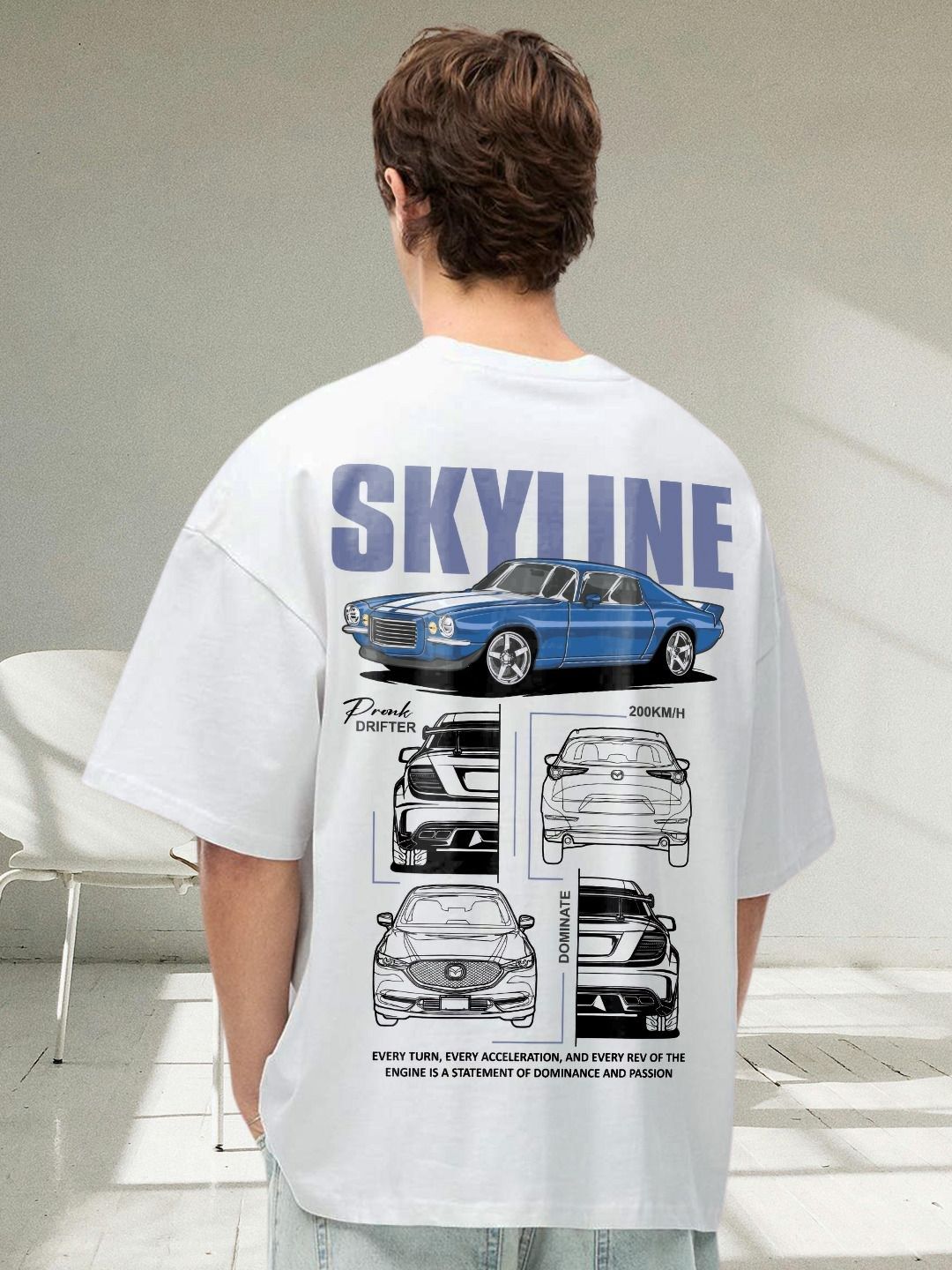 PRONK Men Men Graphic Printed Oversized Cotton T-shirt