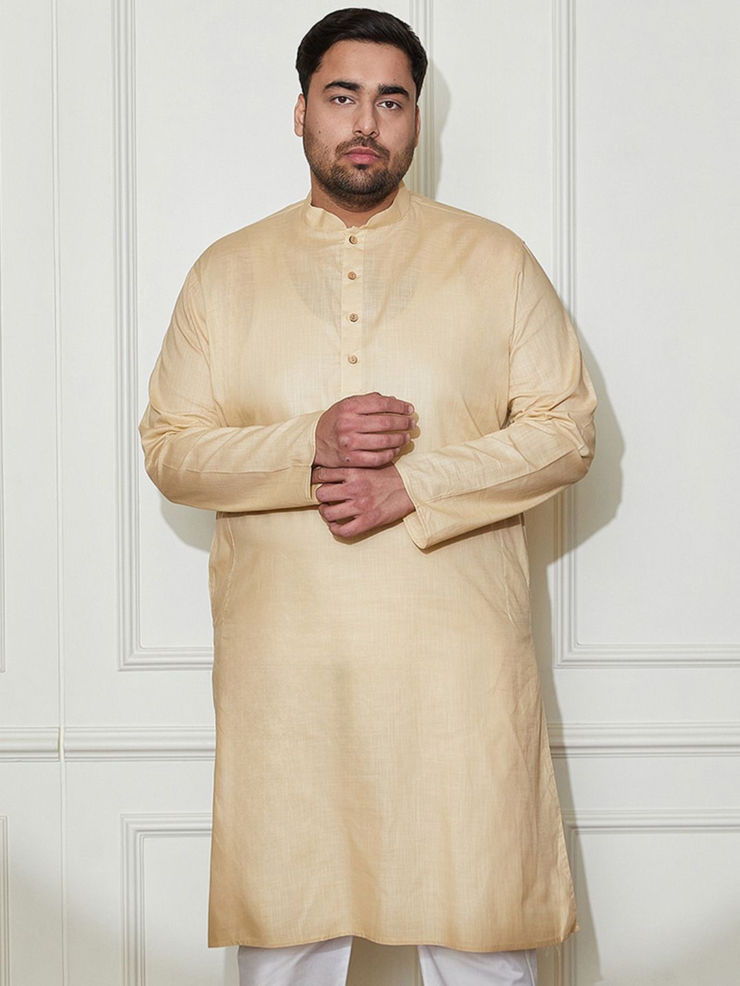 VASTRAMAY Mandarin Collar Straight Kurta