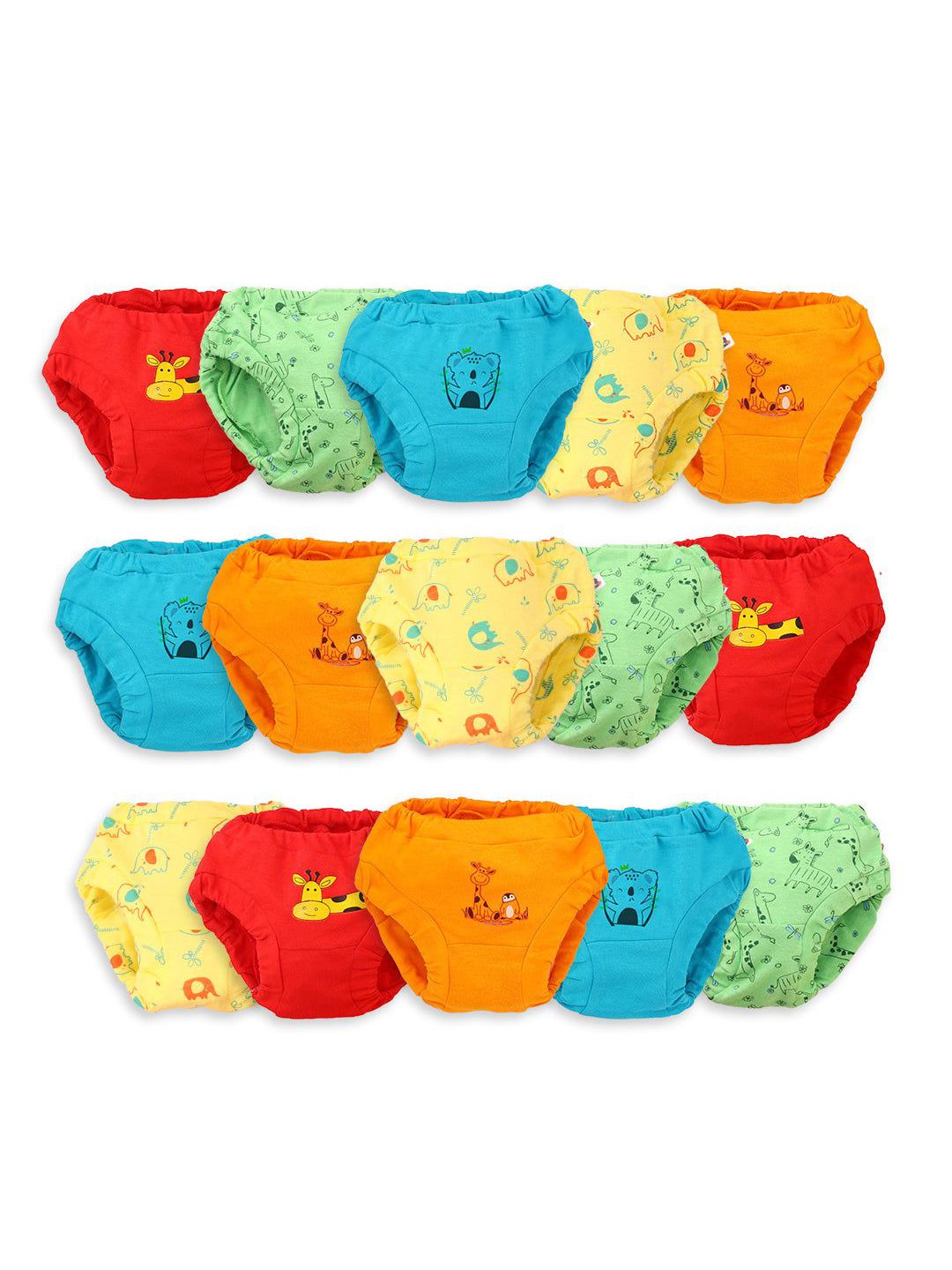 SuperBottoms Babies Kids Unisex Pack of 15 Pure Basic Cotton Briefs