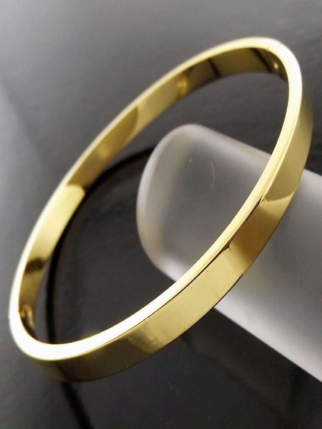 Crazy Fashion Unisex Stainless Steel Gold-Plated Kada Bracelet