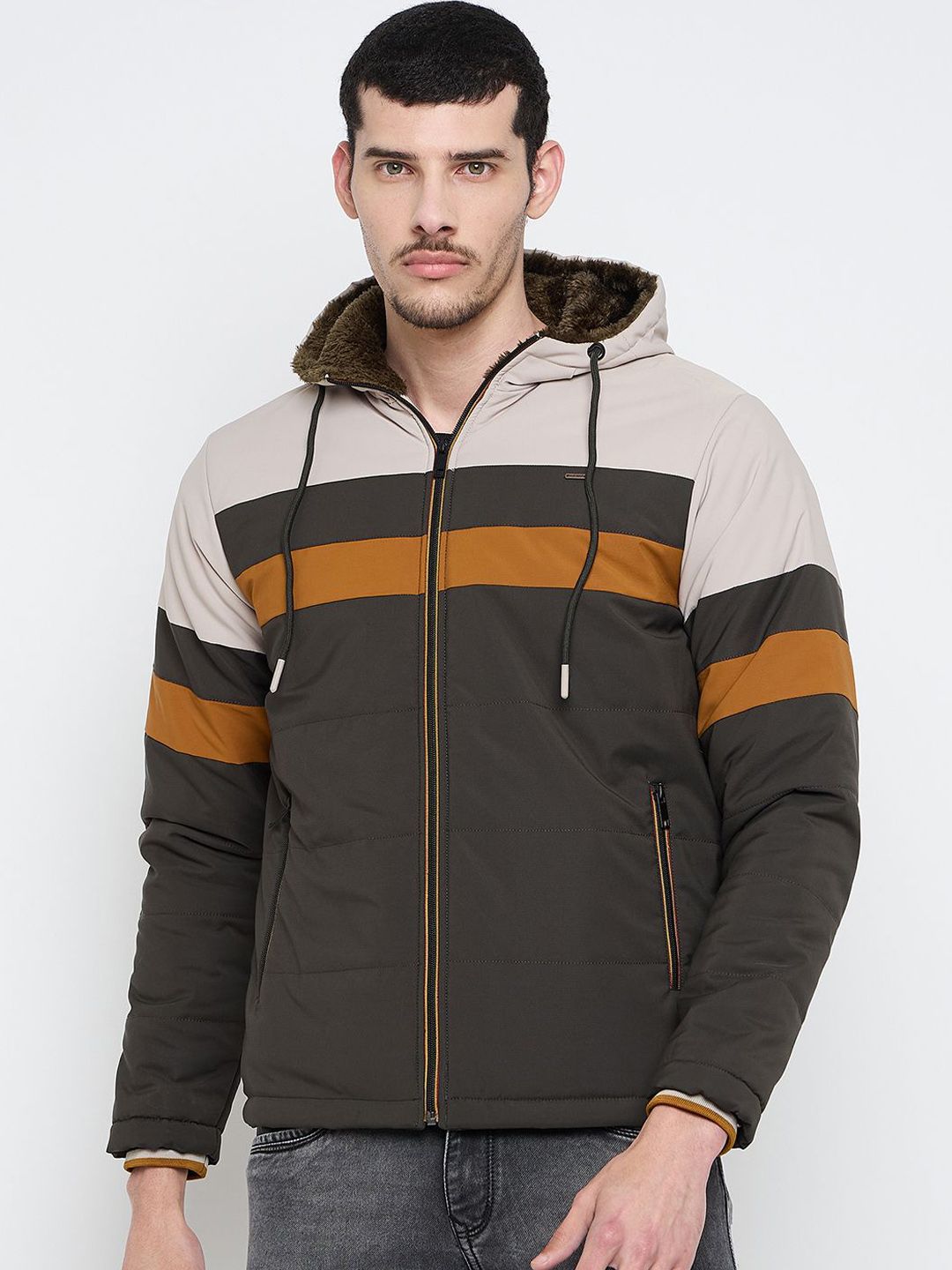 Duke Men Colourblocked Bomber Jacket