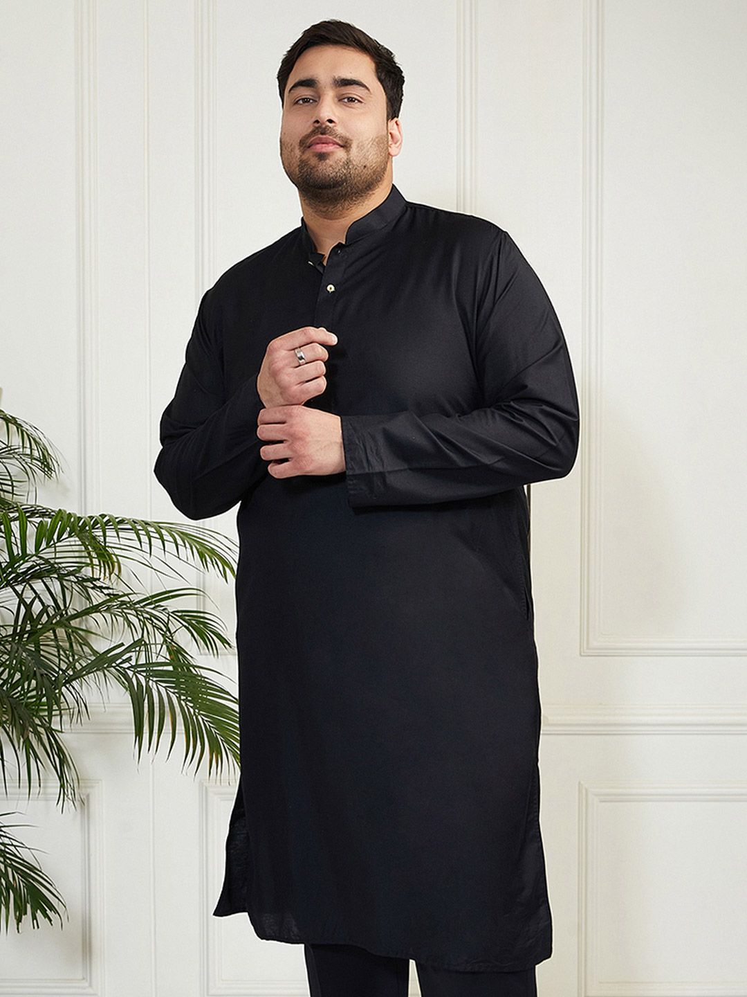 VASTRAMAY Mandarin Collar Straight Kurta