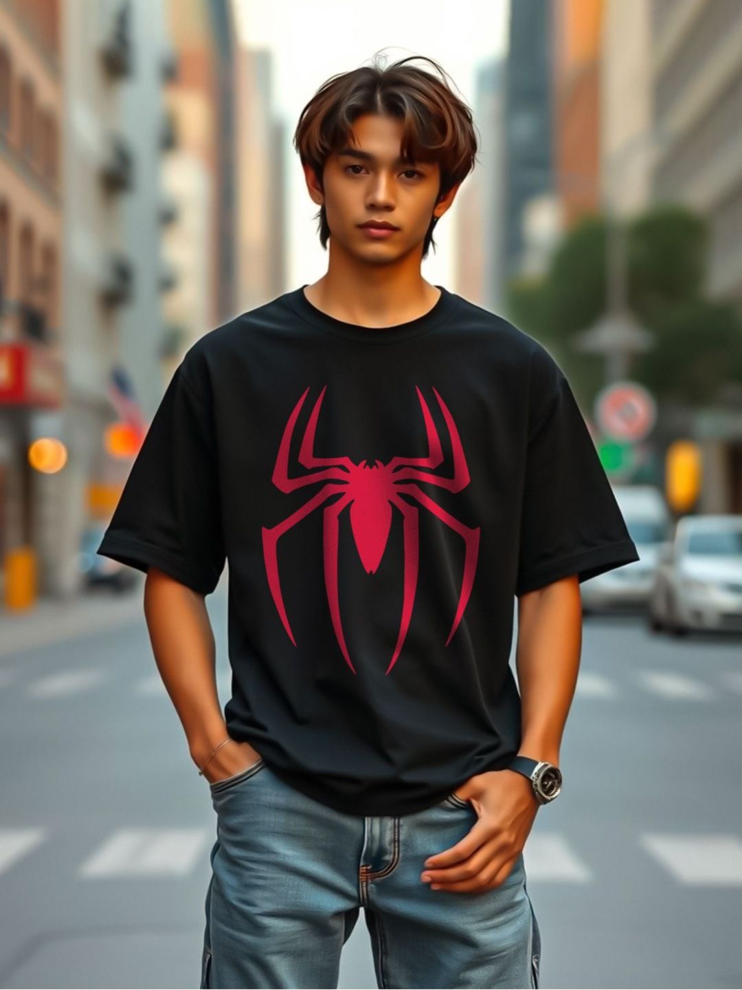 TOGS & TERRE Men Graphic Printed Round Neck Oversized T-shirt