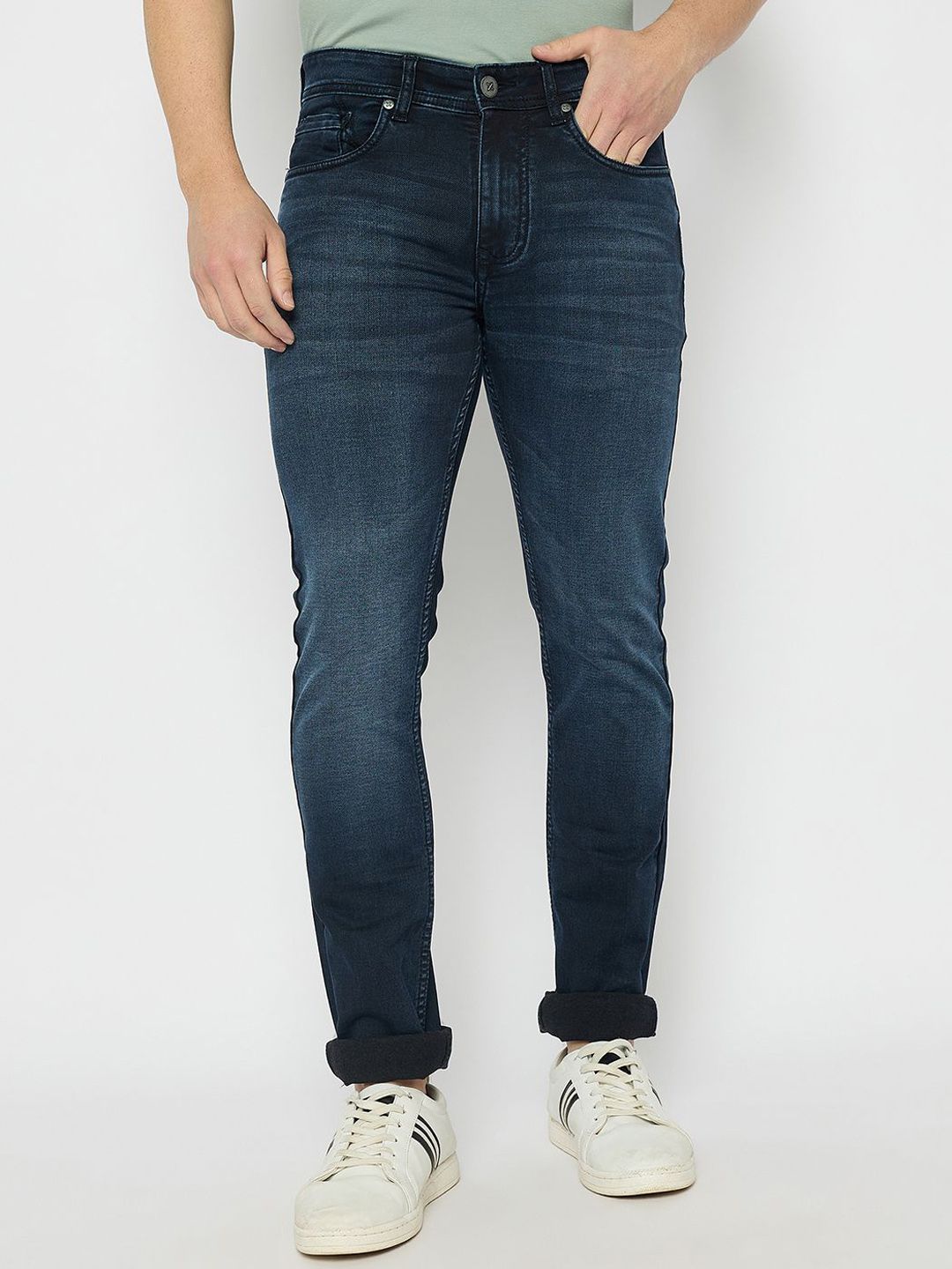 Duke Men Mid-Rise Light Fade Clean Look Slim Fit Stretchable Jeans