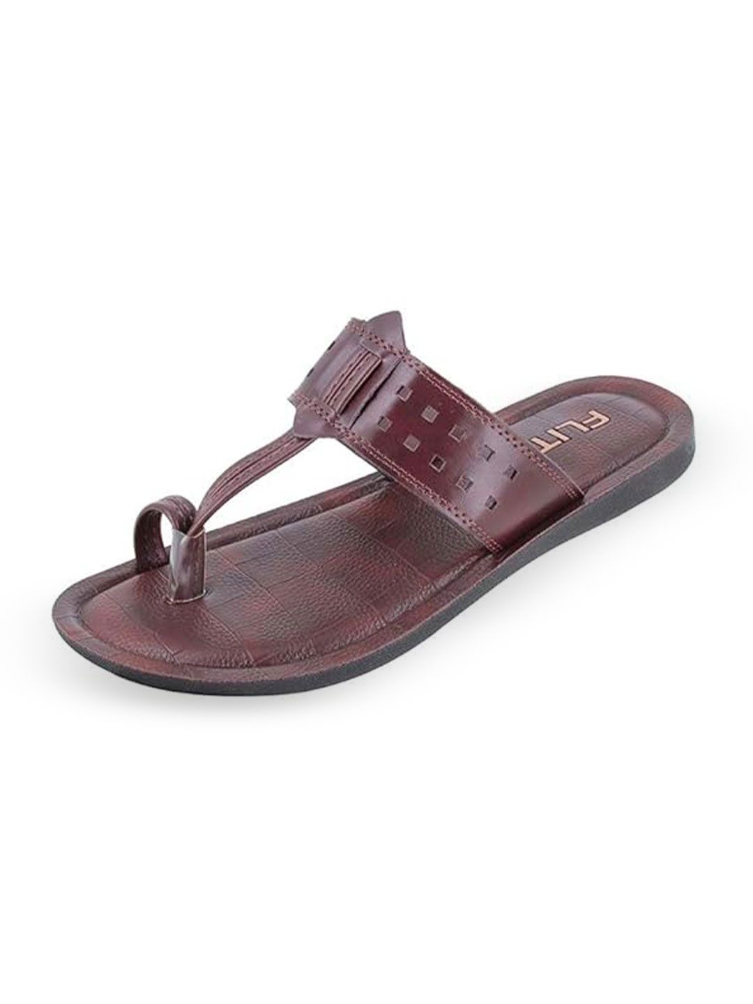FLITE Men Textured Slip-On Open Toe Flip Flops