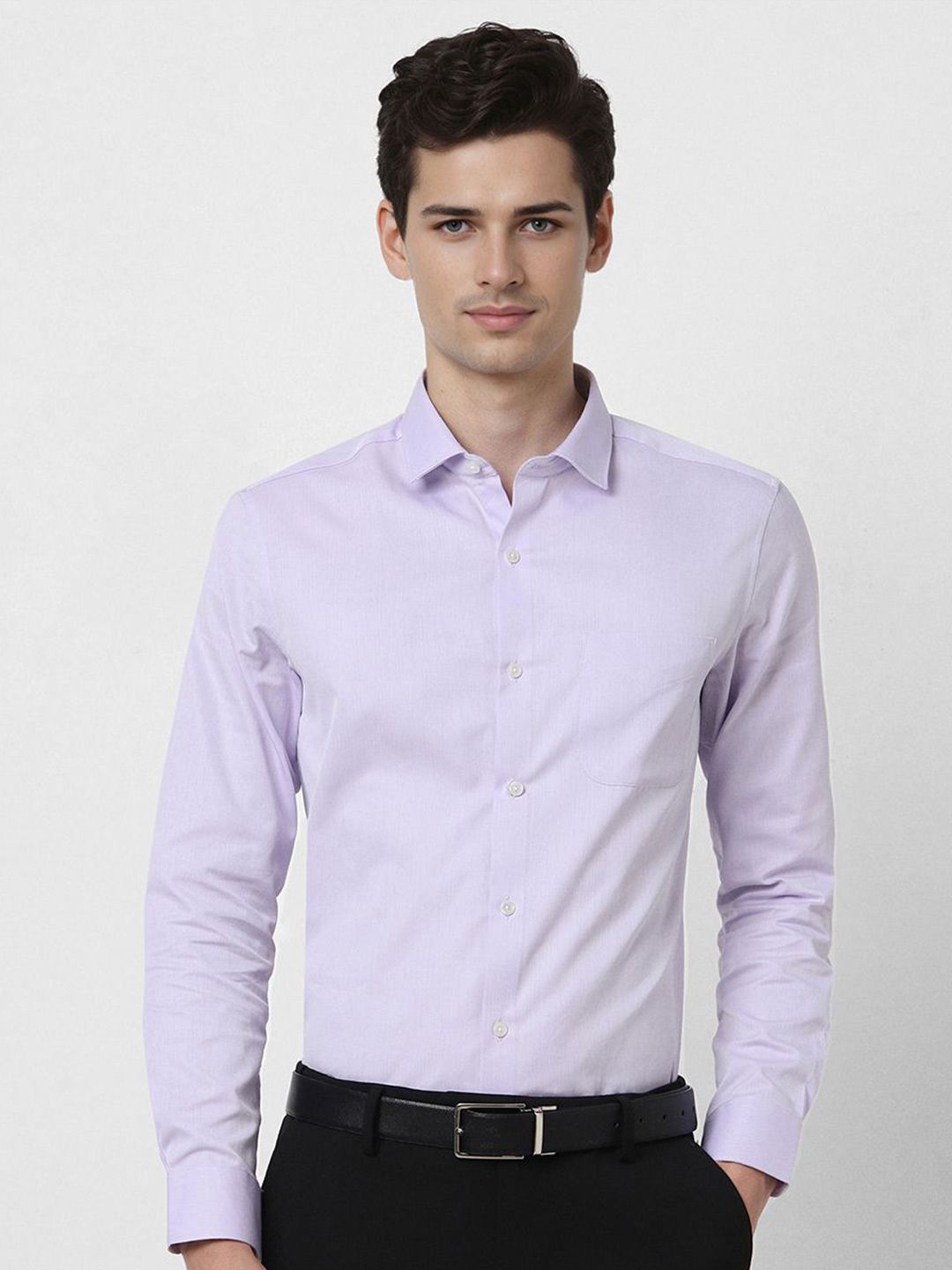 Peter England Elite Slim Fit Spread Collar Cotton Formal Shirt