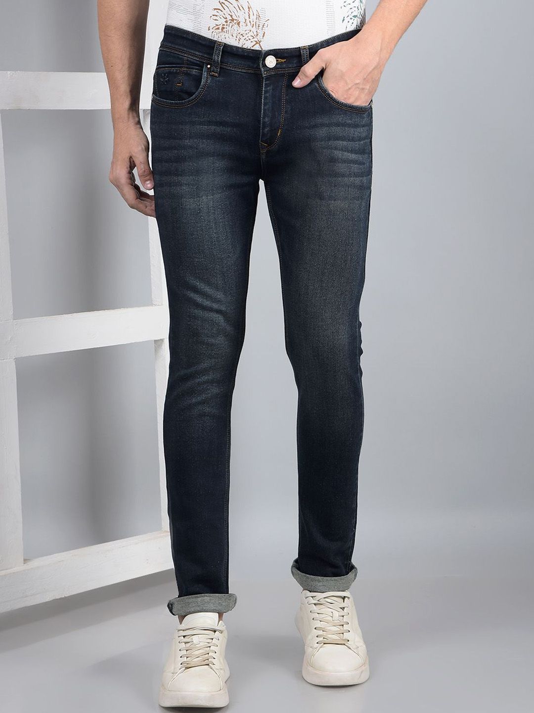Crimsoune Club Men Skinny Fit Heavy Fade Stretchable Jeans