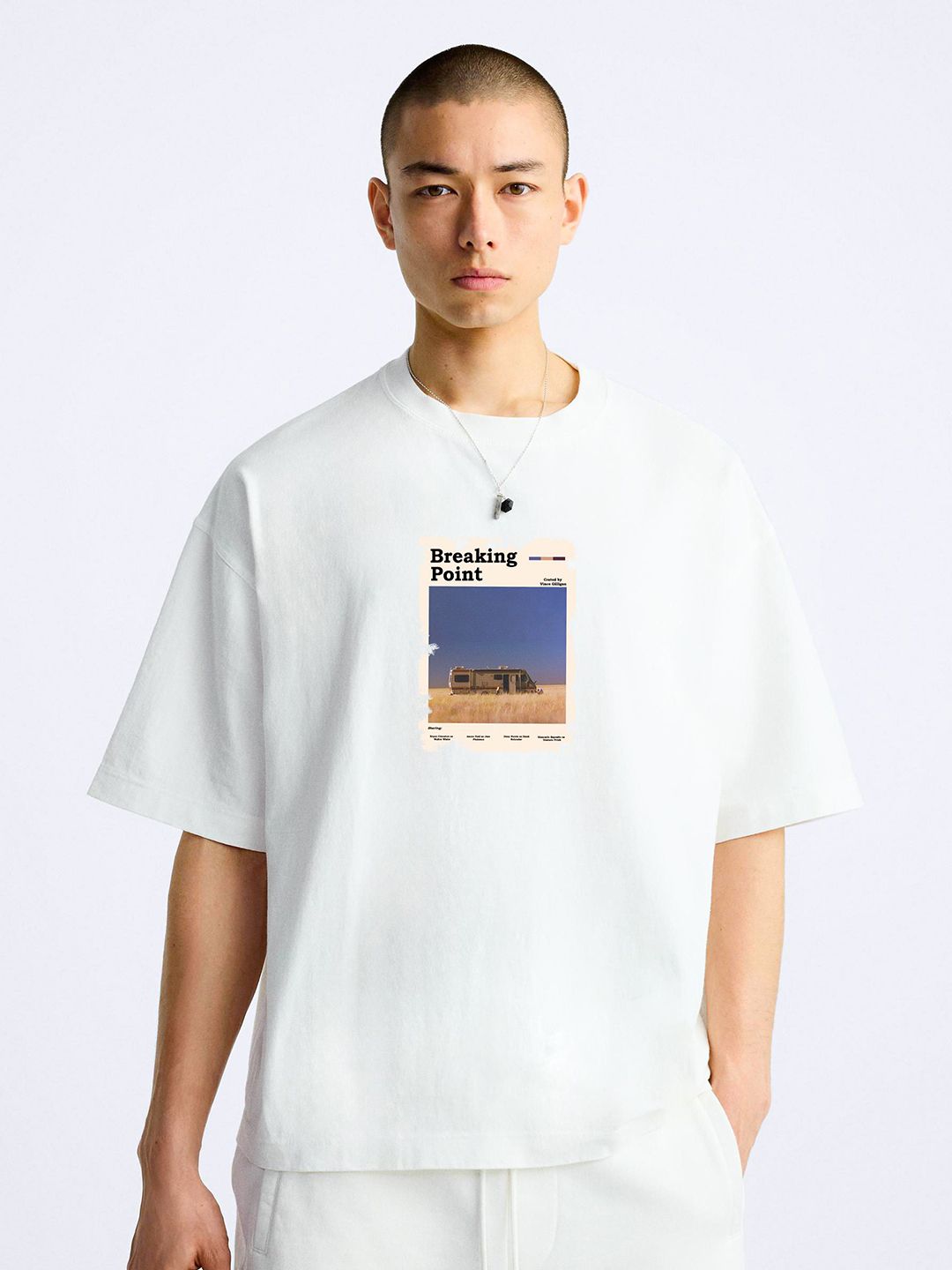 MISCHIEF MONKEY Graphic Printed Round Neck Oversized T-shirt