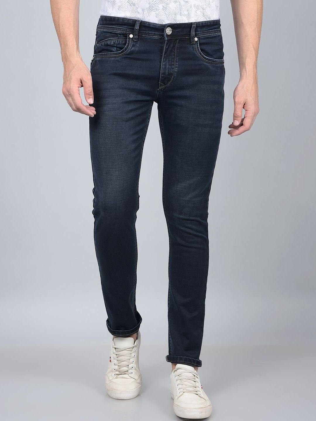 Crimsoune Club Men Slim Fit Heavy Fade Stretchable Jeans