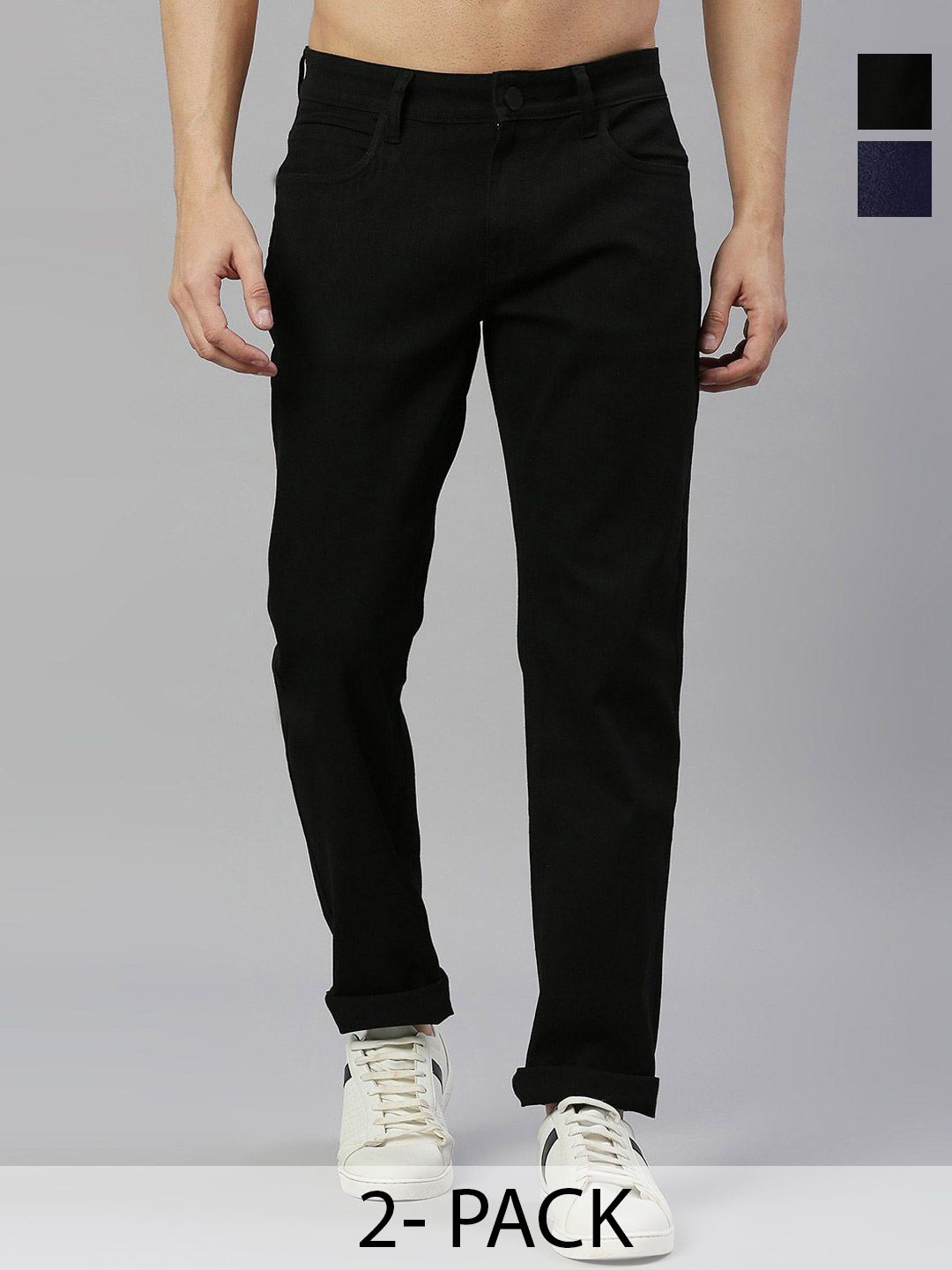 CLUBROCKS Men Jean Slash Knee Stretchable Jeans