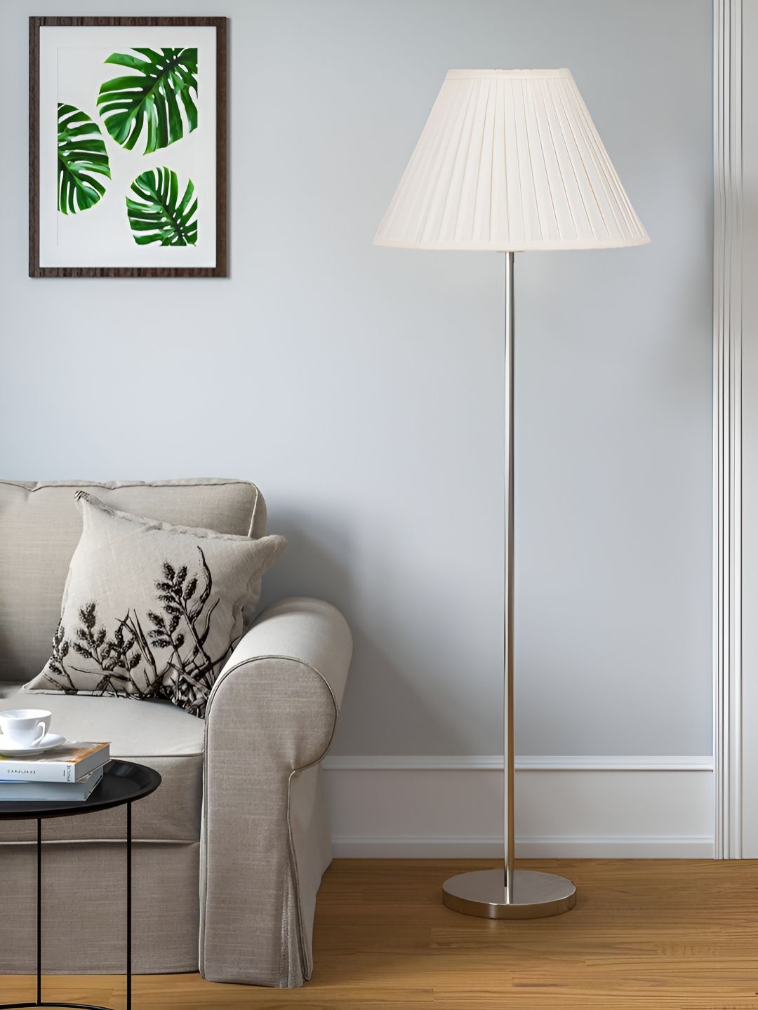 Devansh Off-White Knife Pleated Frustum FloorLamps