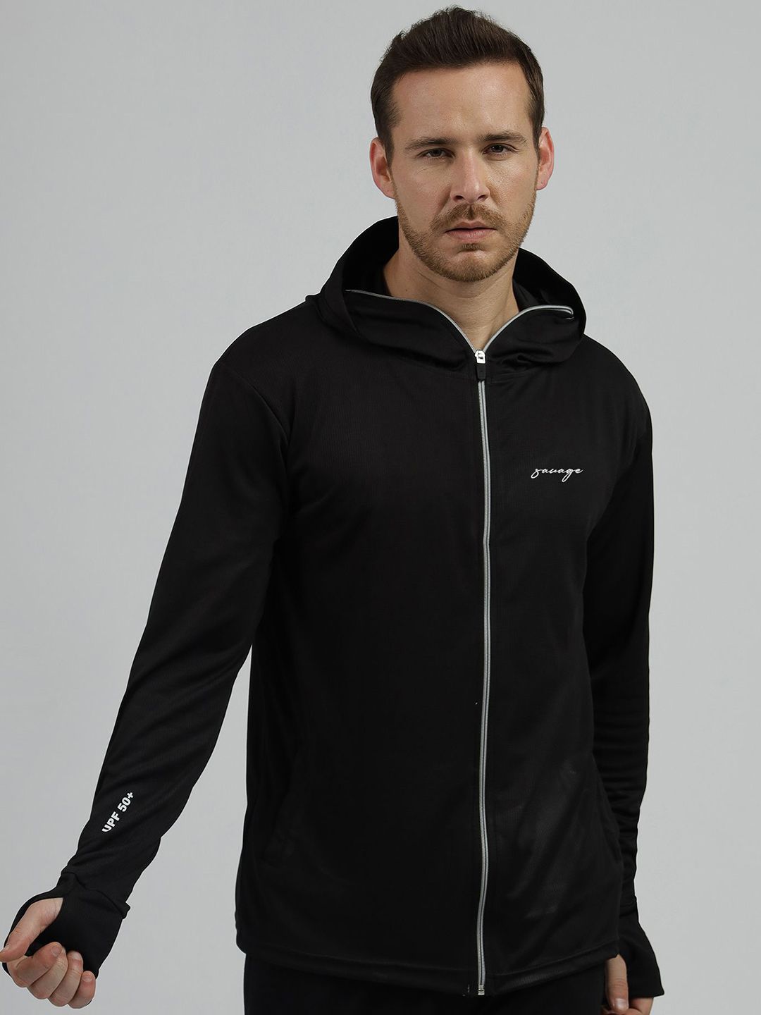 Be Savage Men Solid Lightweight Sporty Jacket