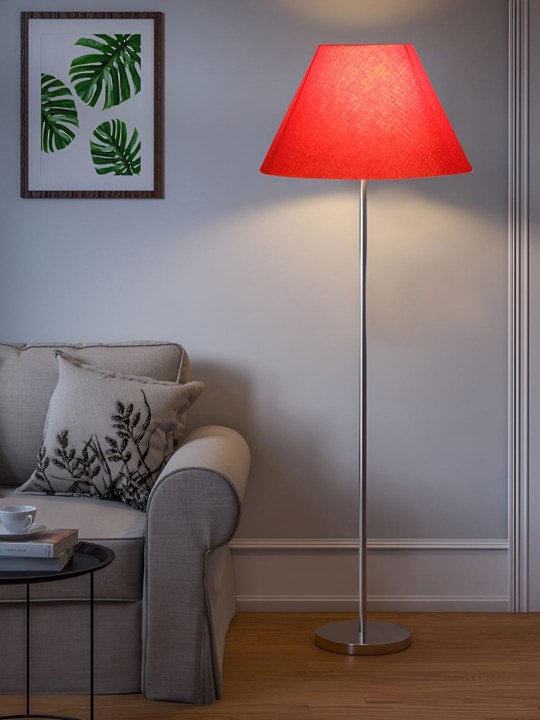 Devansh Orange Frustum Floor Lamps With Shade