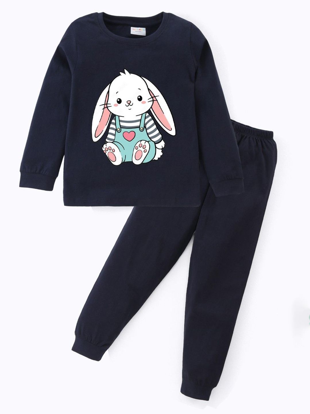 BLUSHES Kids Printed Round Neck Pure Cotton T-Shirt With Jogger